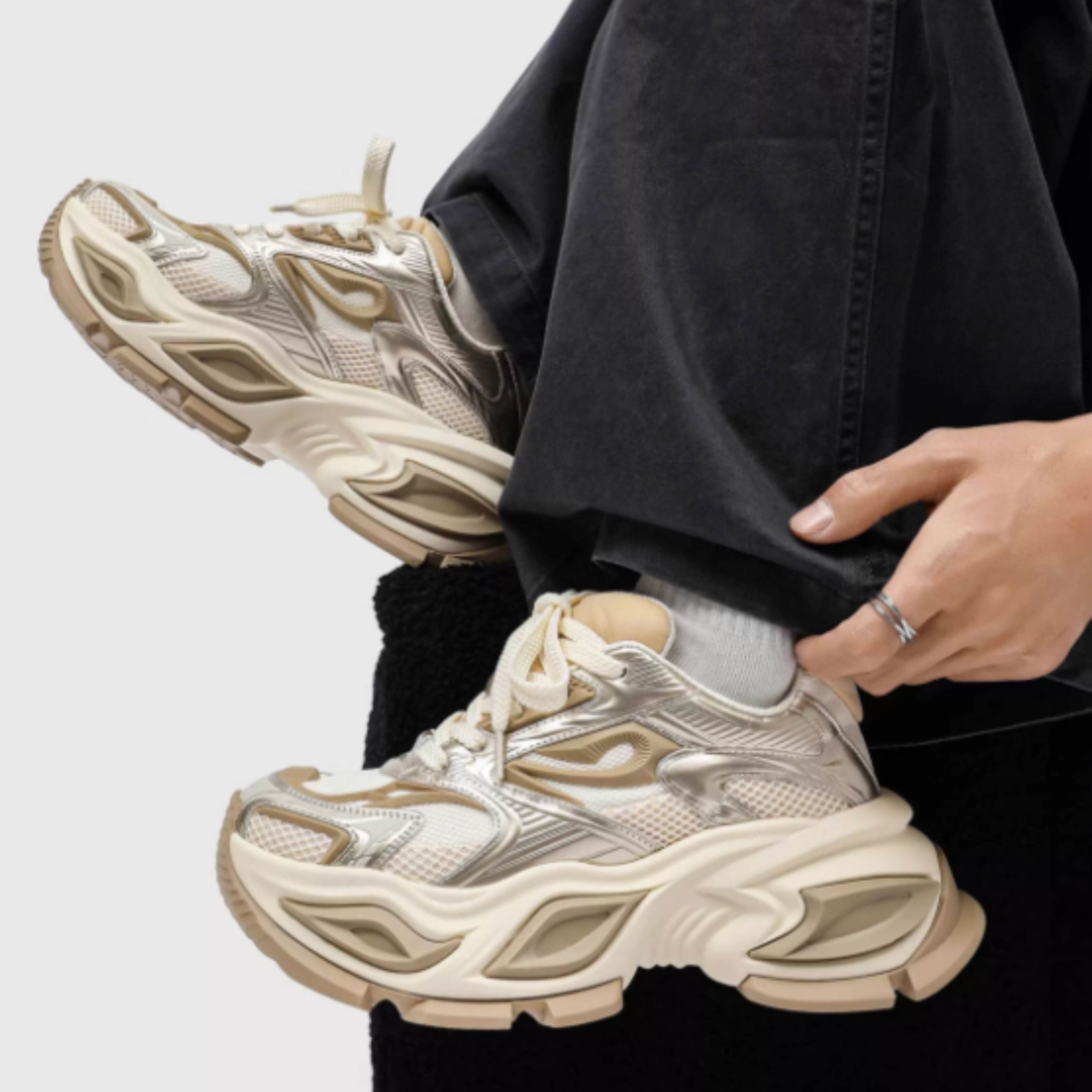NEO WAVE CHUNKY SNEAKERS / BEIGE×WHITE