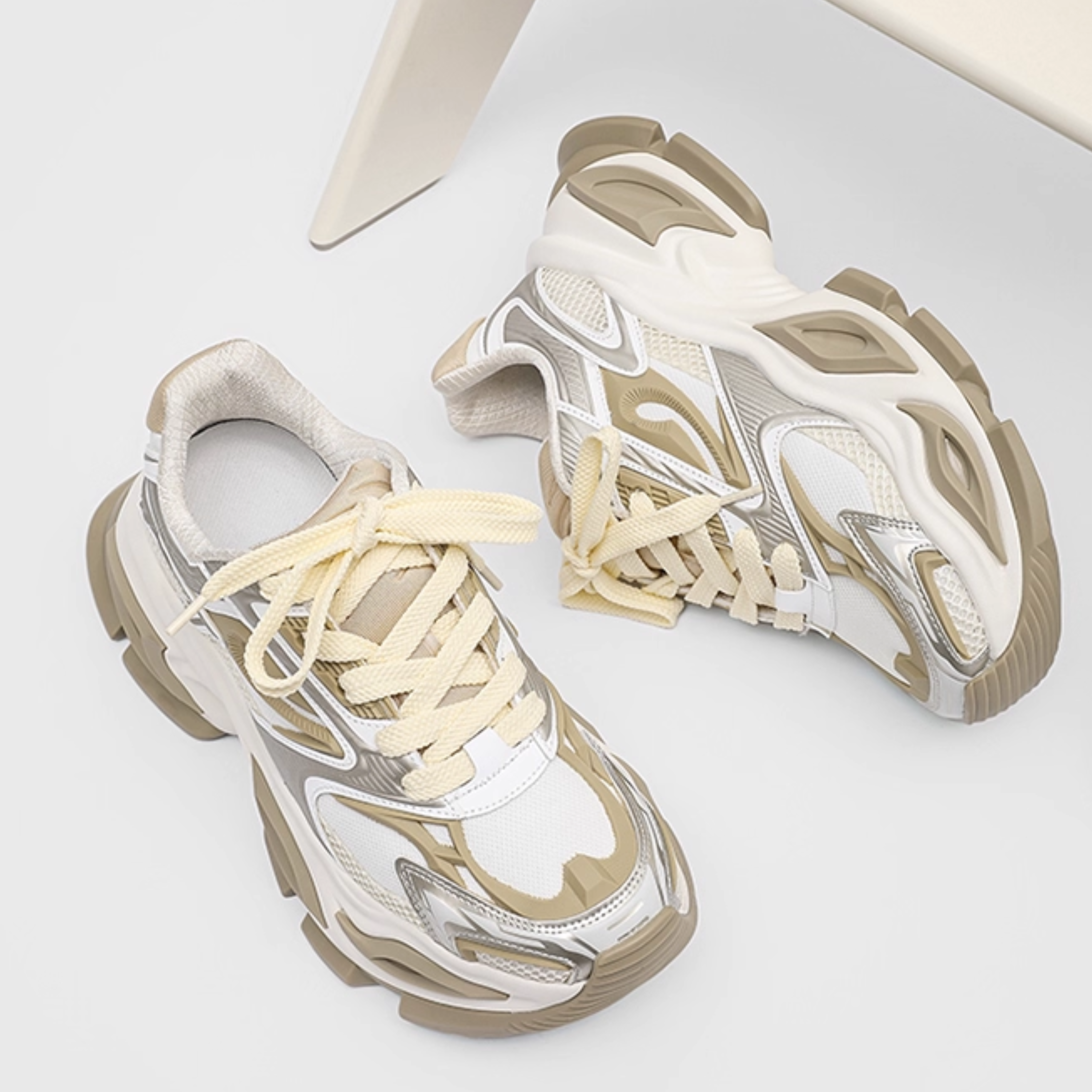NEO WAVE CHUNKY SNEAKERS / BEIGE×WHITE