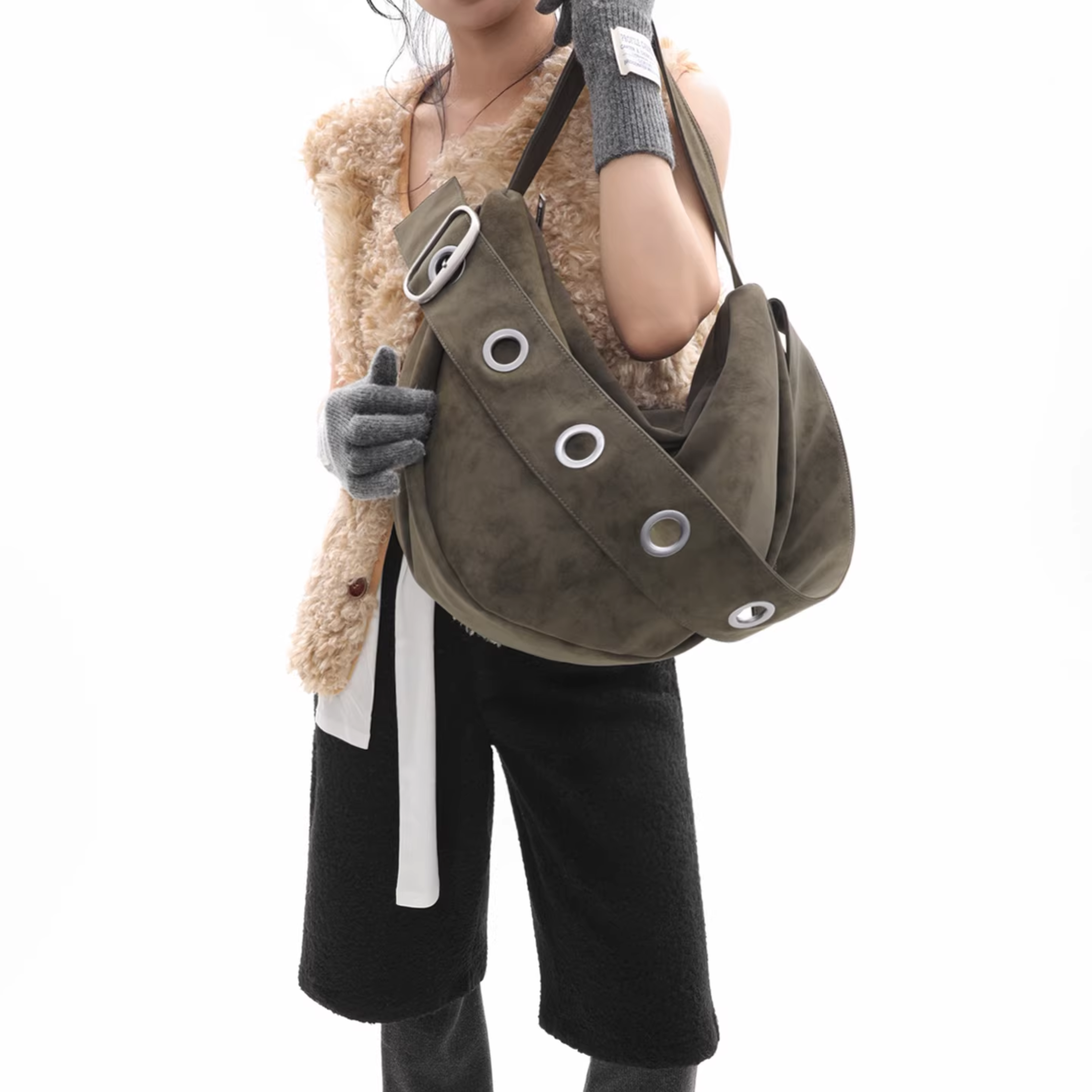 RIVET LOOP SHOULDER BAG