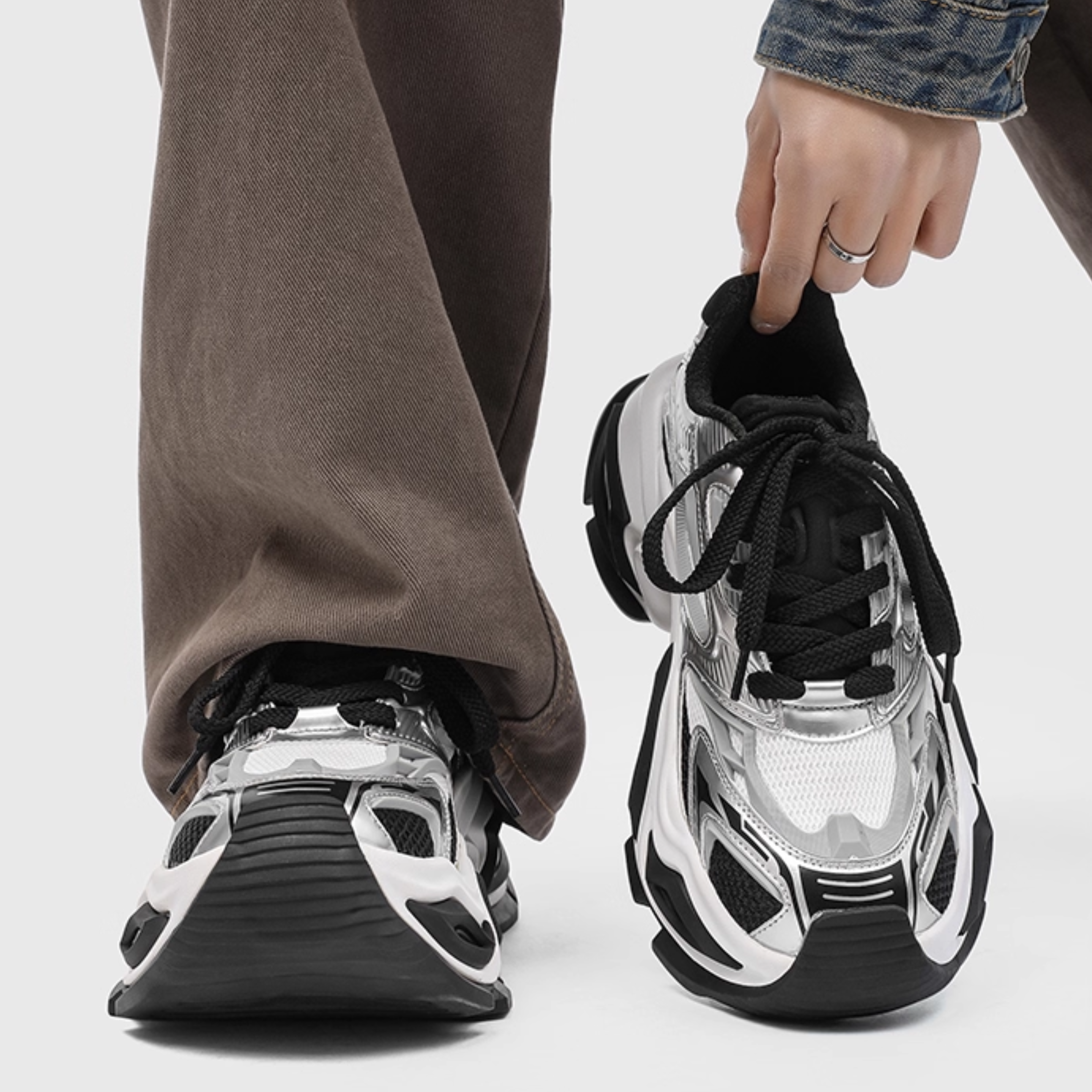 NEO WAVE CHUNKY SNEAKERS / BLACK×SILVER