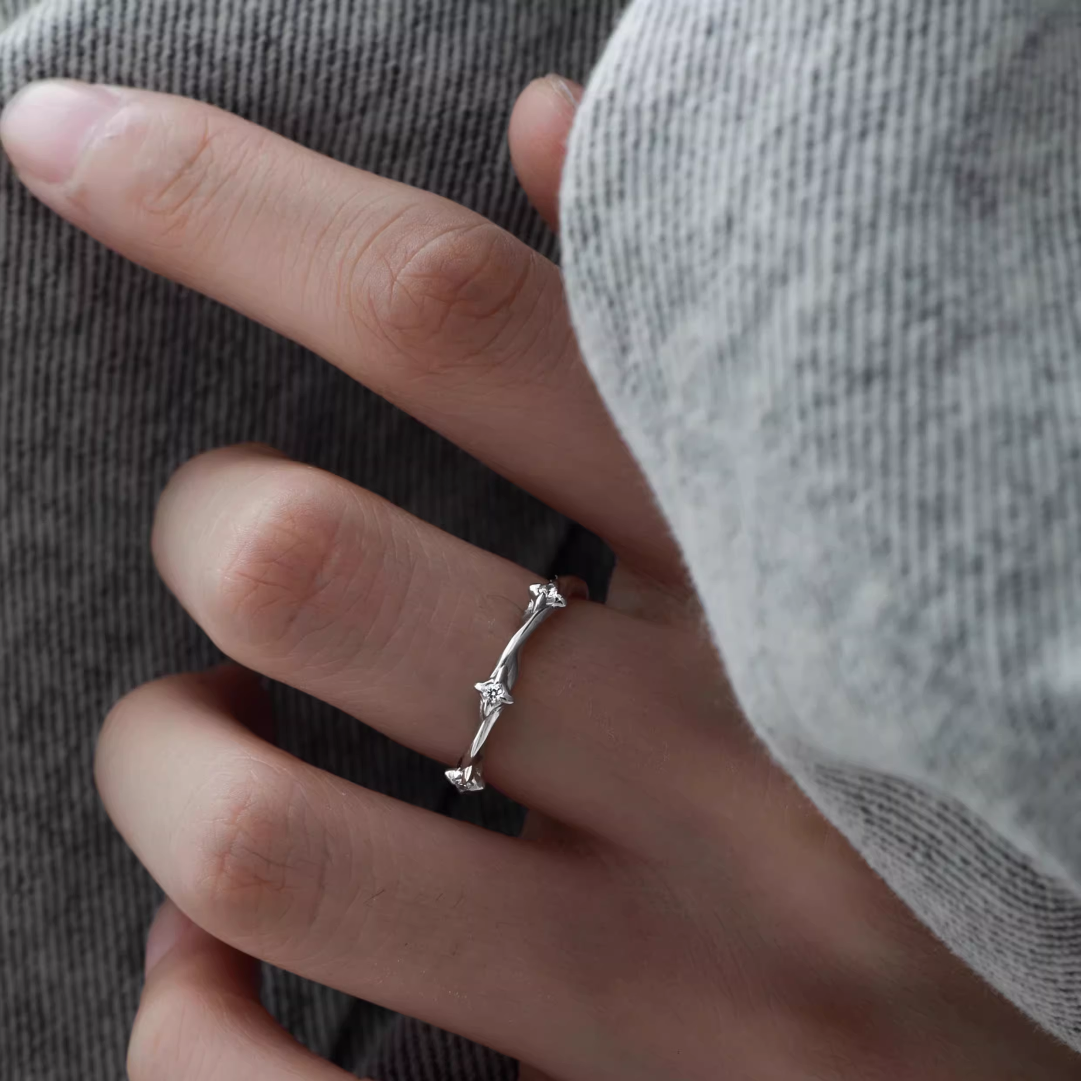 S925 SPINE LINE RING