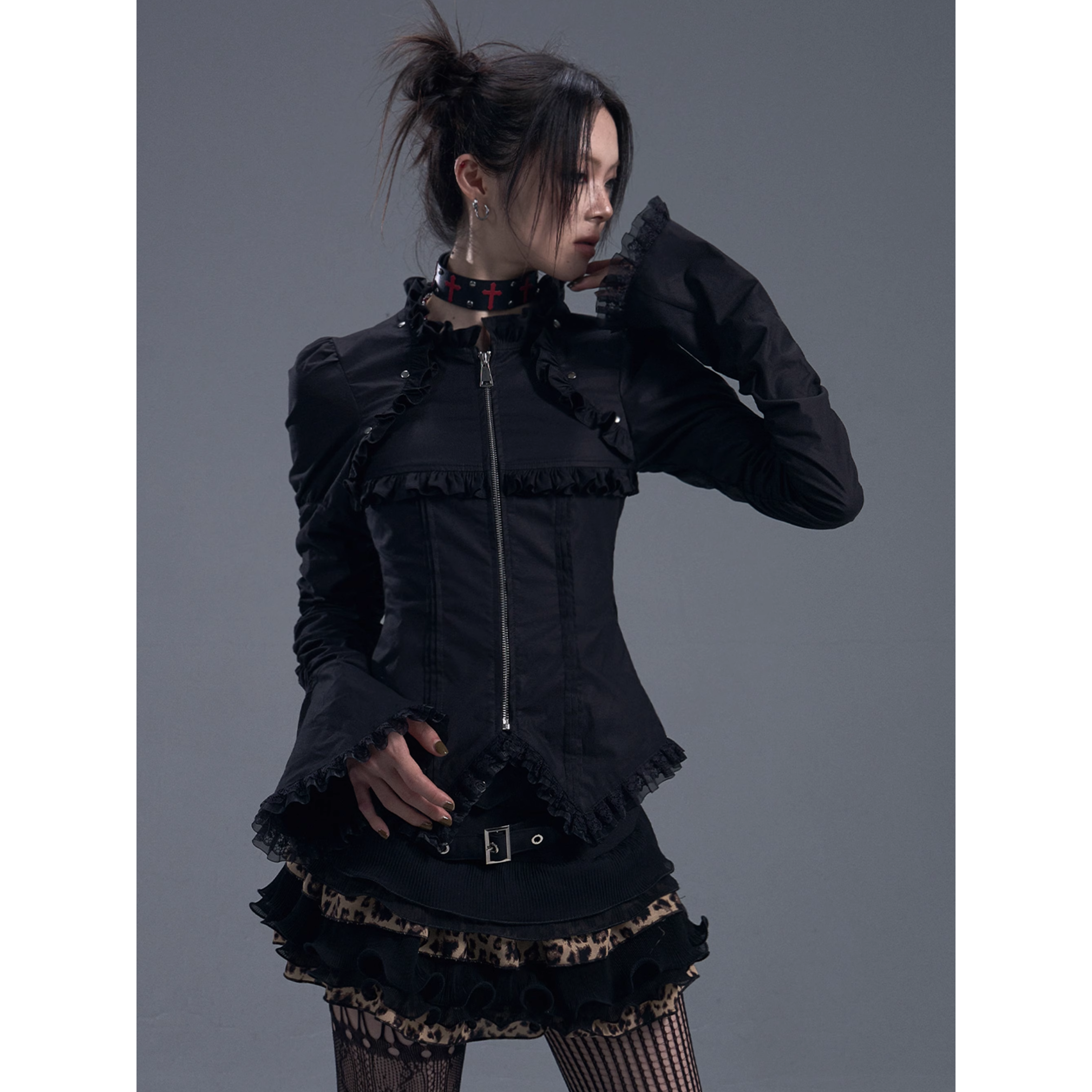Gothic Corset Frill Tops