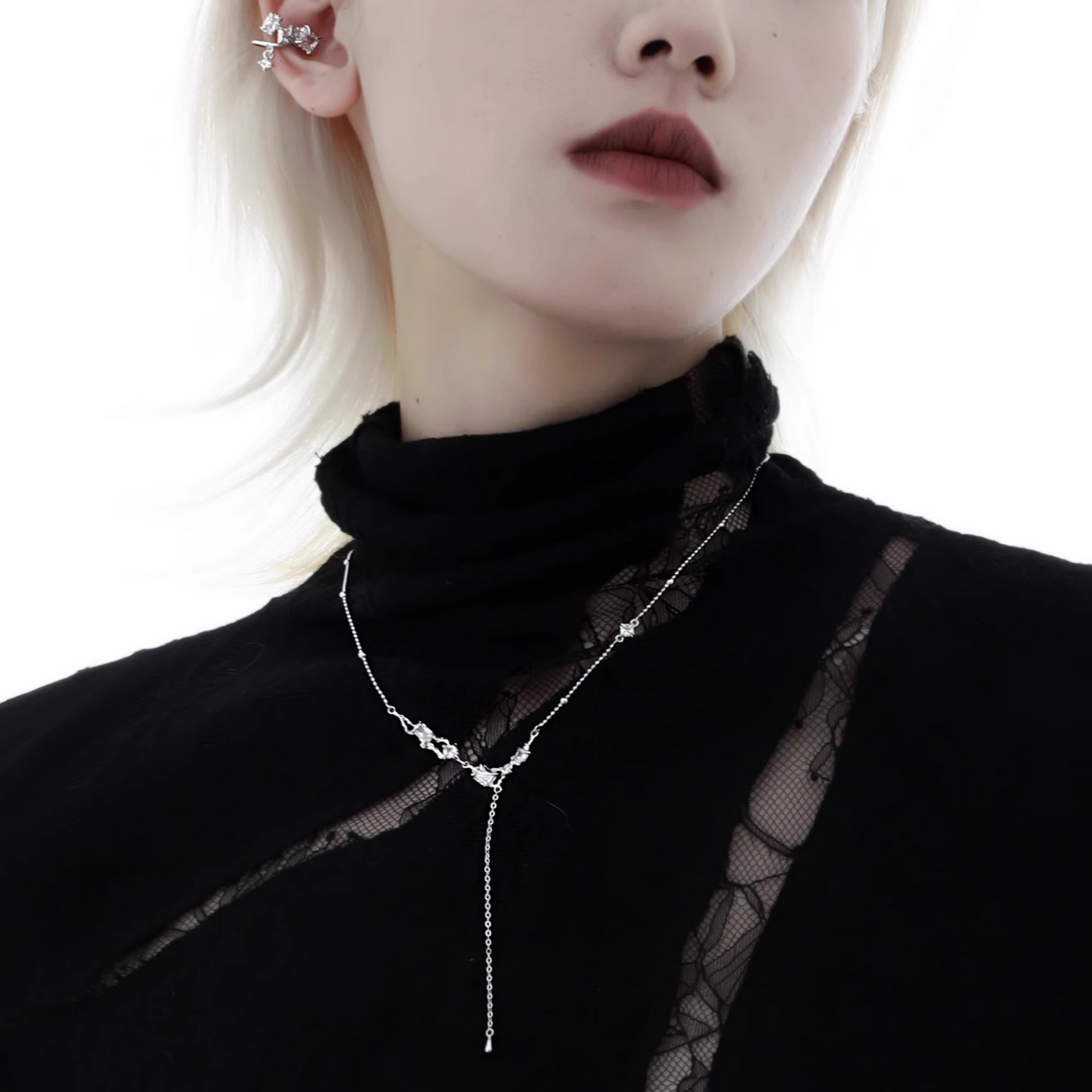 S925 CUBIC ZIRCONIA LUMIERA NECKLACE[SET ITEM]