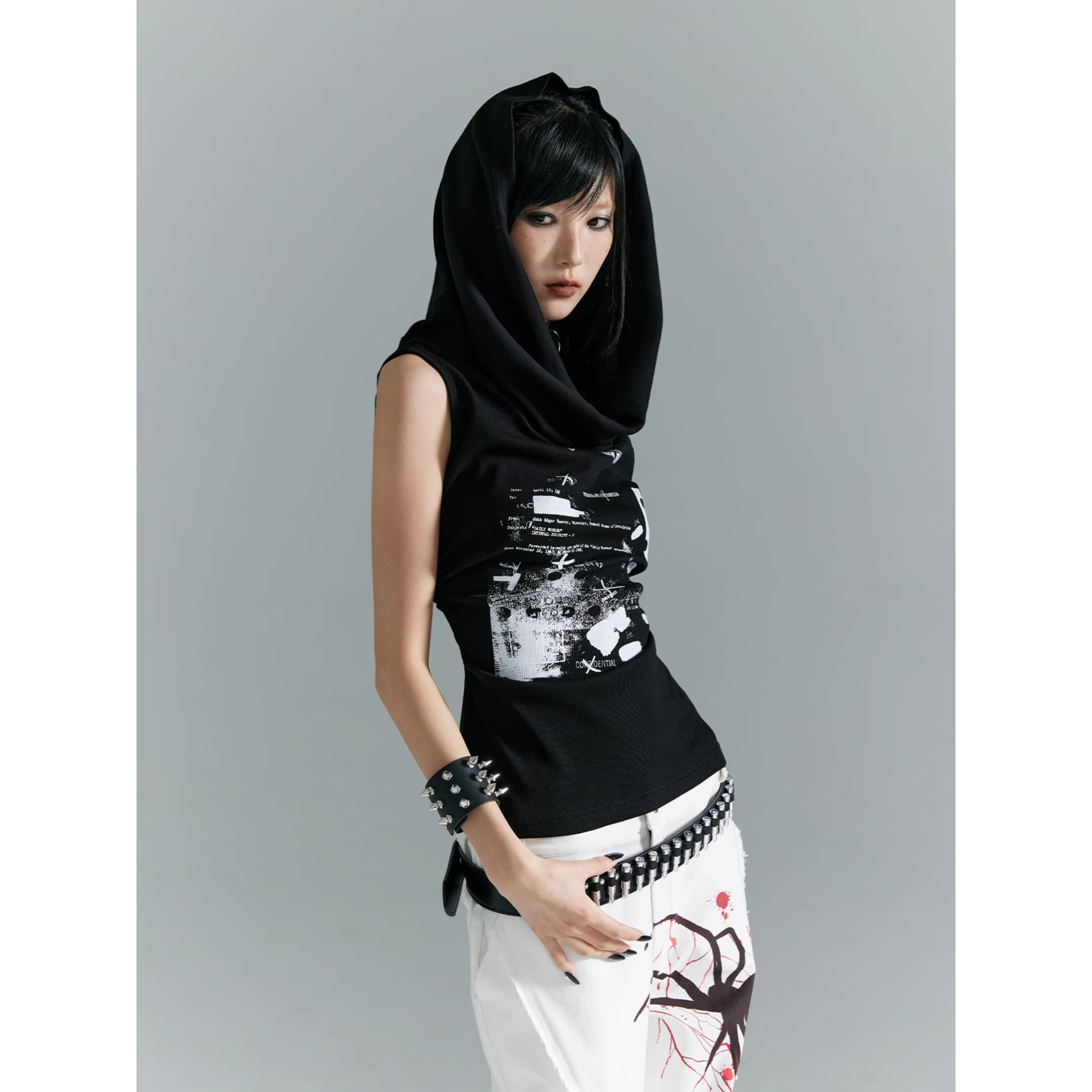 Shadow Glitch Hooded Tank