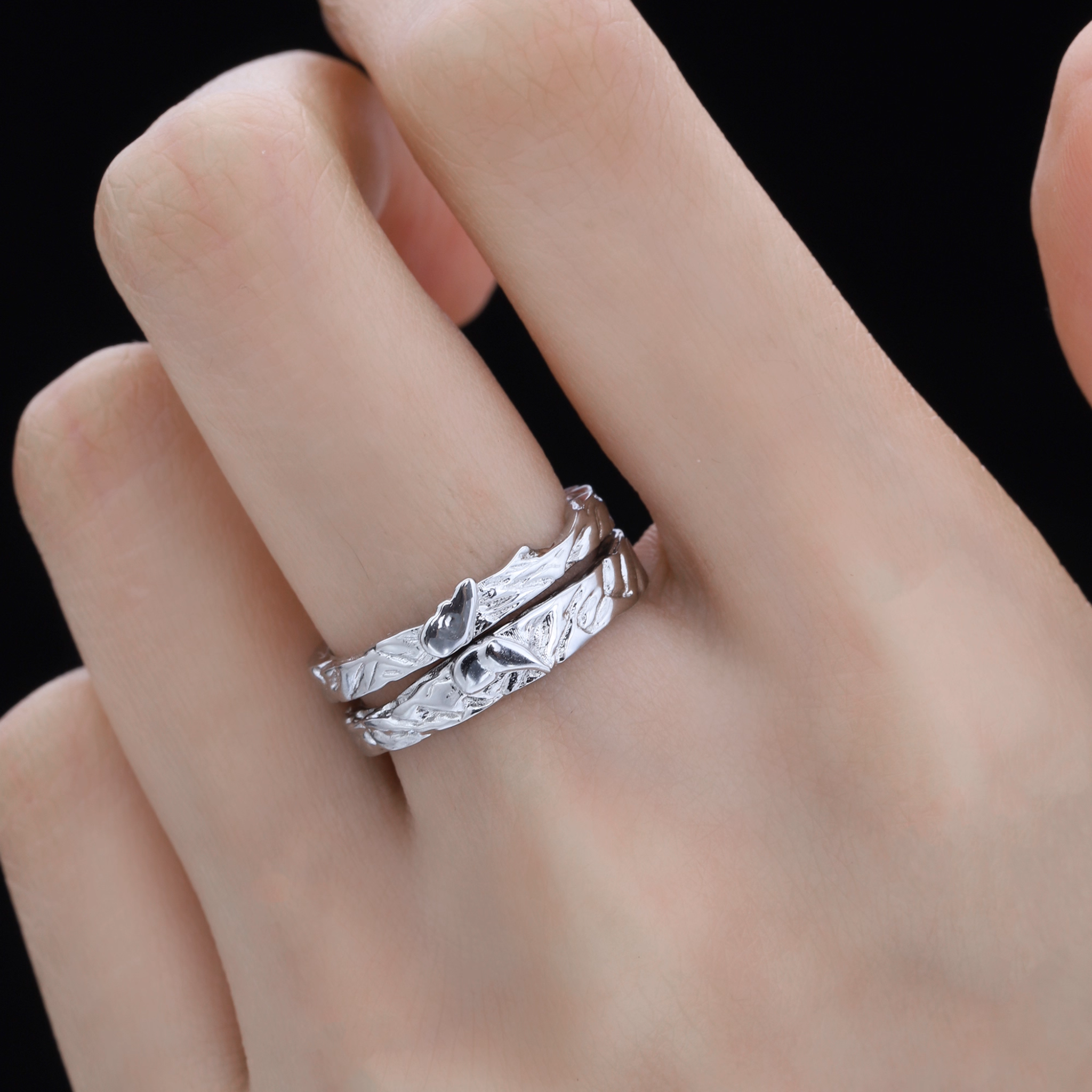 MERGING WINGS RING SET