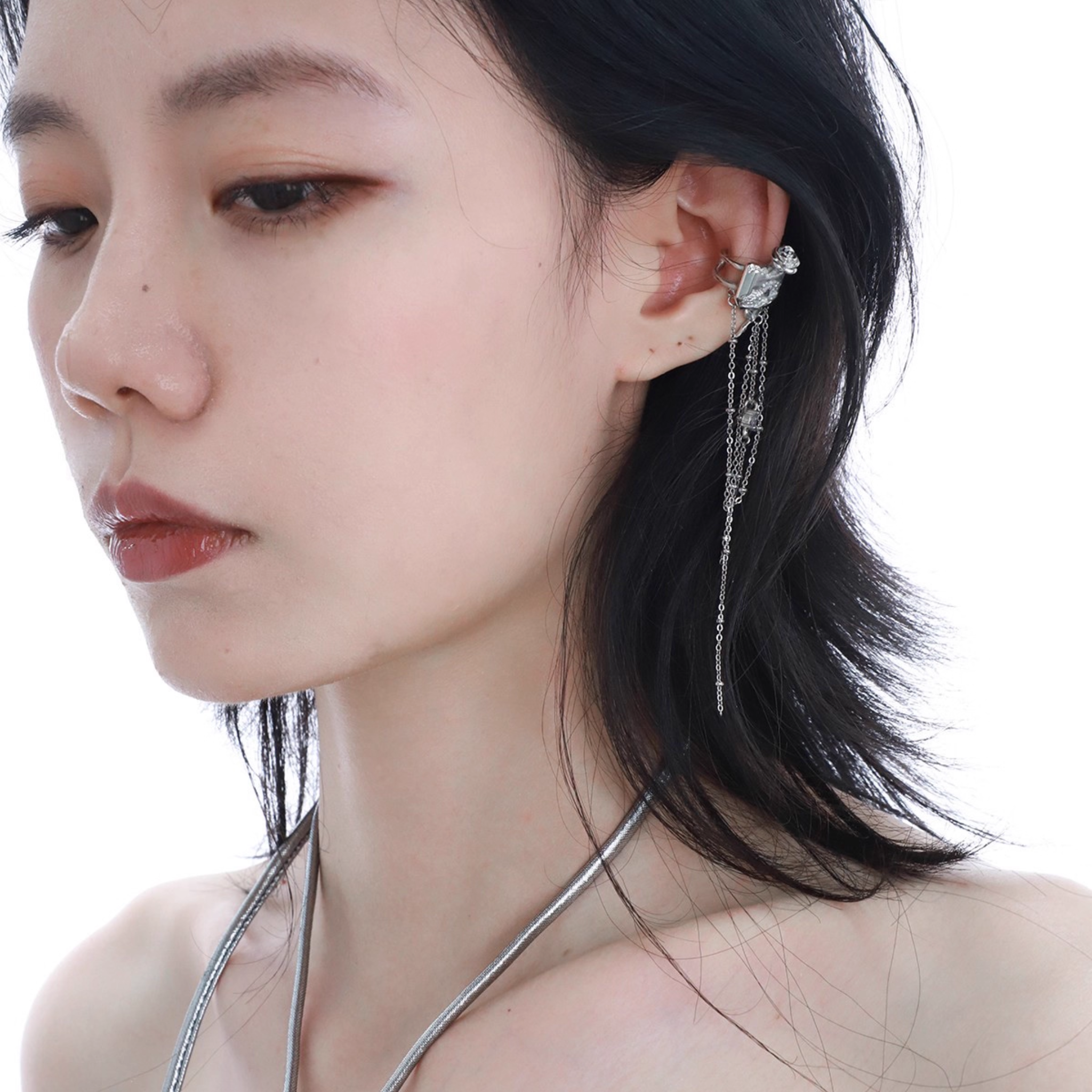 DIAMOND TANGLE EAR CUFF SET