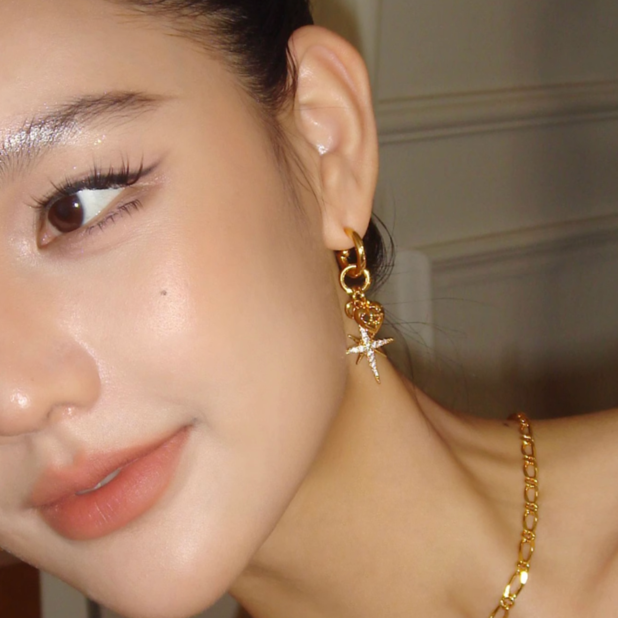 S925 CUBIC ZIRCONIA DIAMOND STAR PIERCE