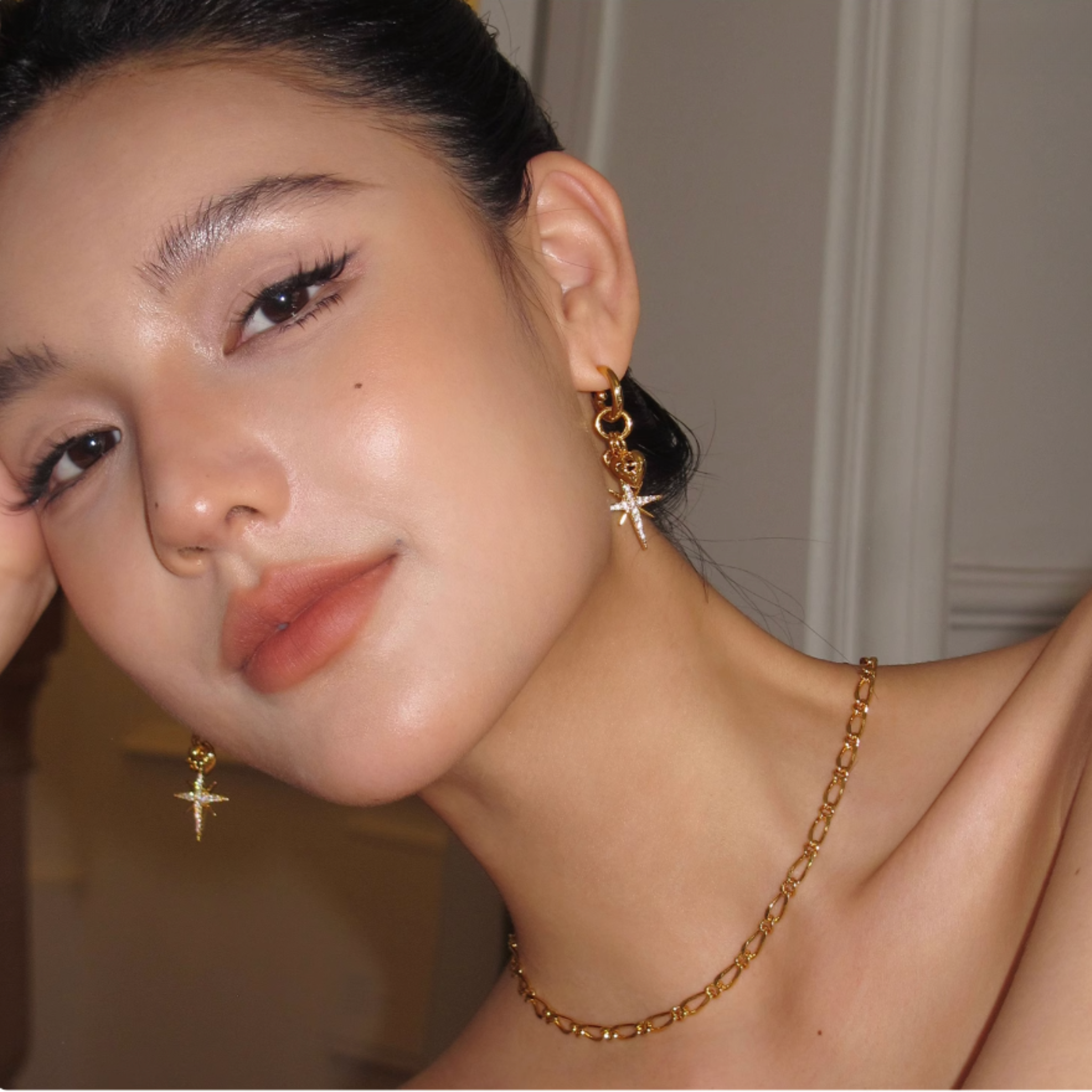 S925 CUBIC ZIRCONIA DIAMOND STAR PIERCE