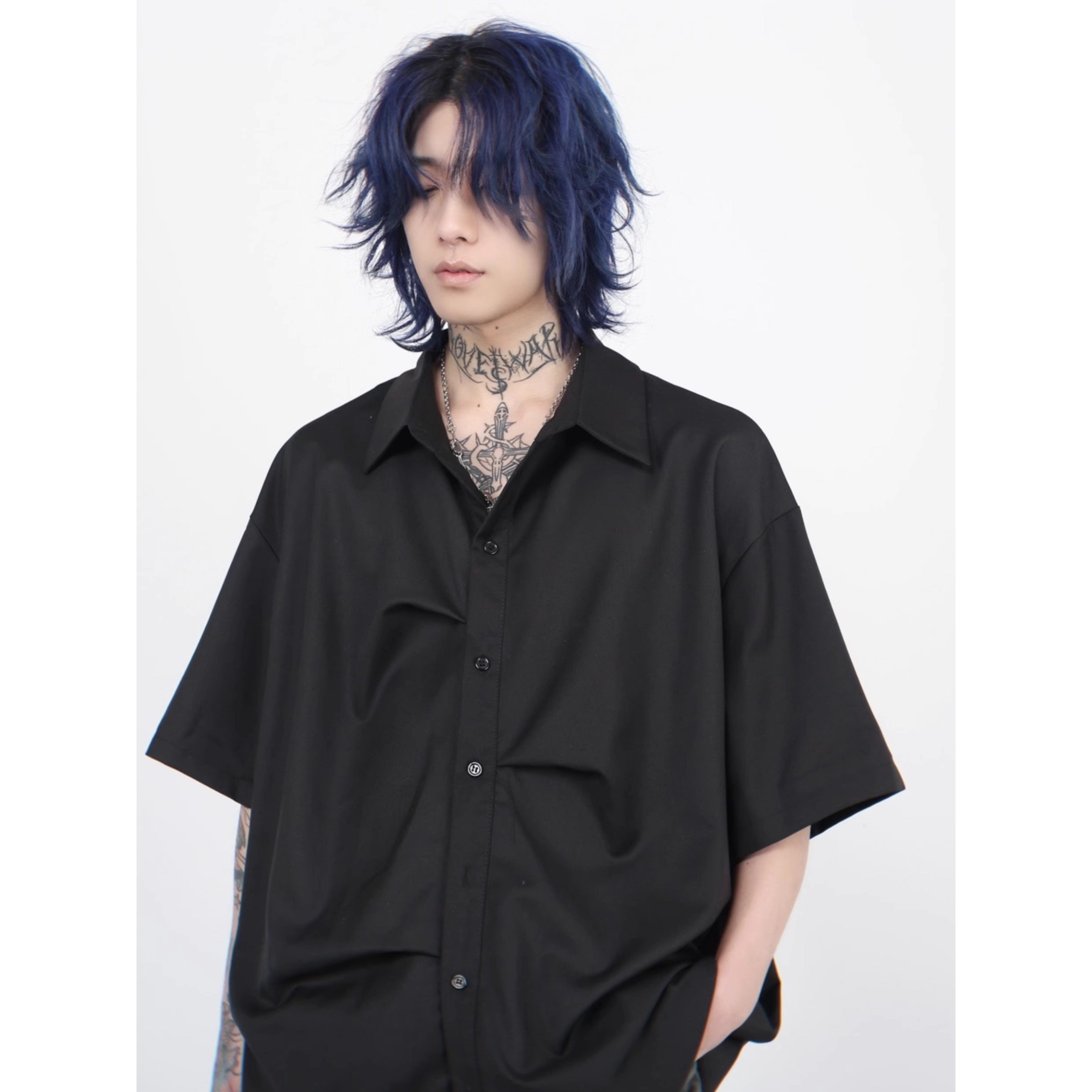 Oversized Minimal Black Shirt