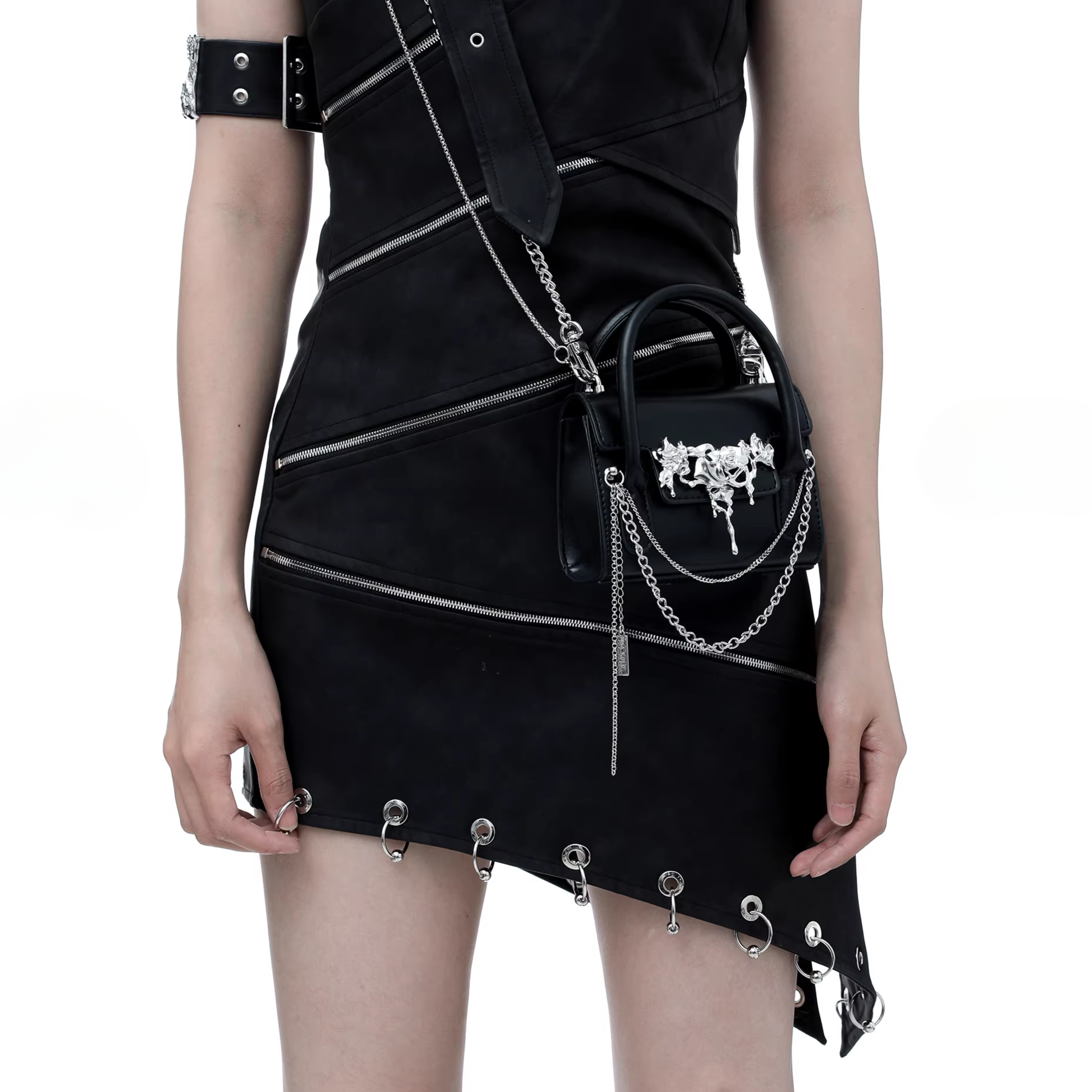 METAL ROSE HAND SHOULDER BAG