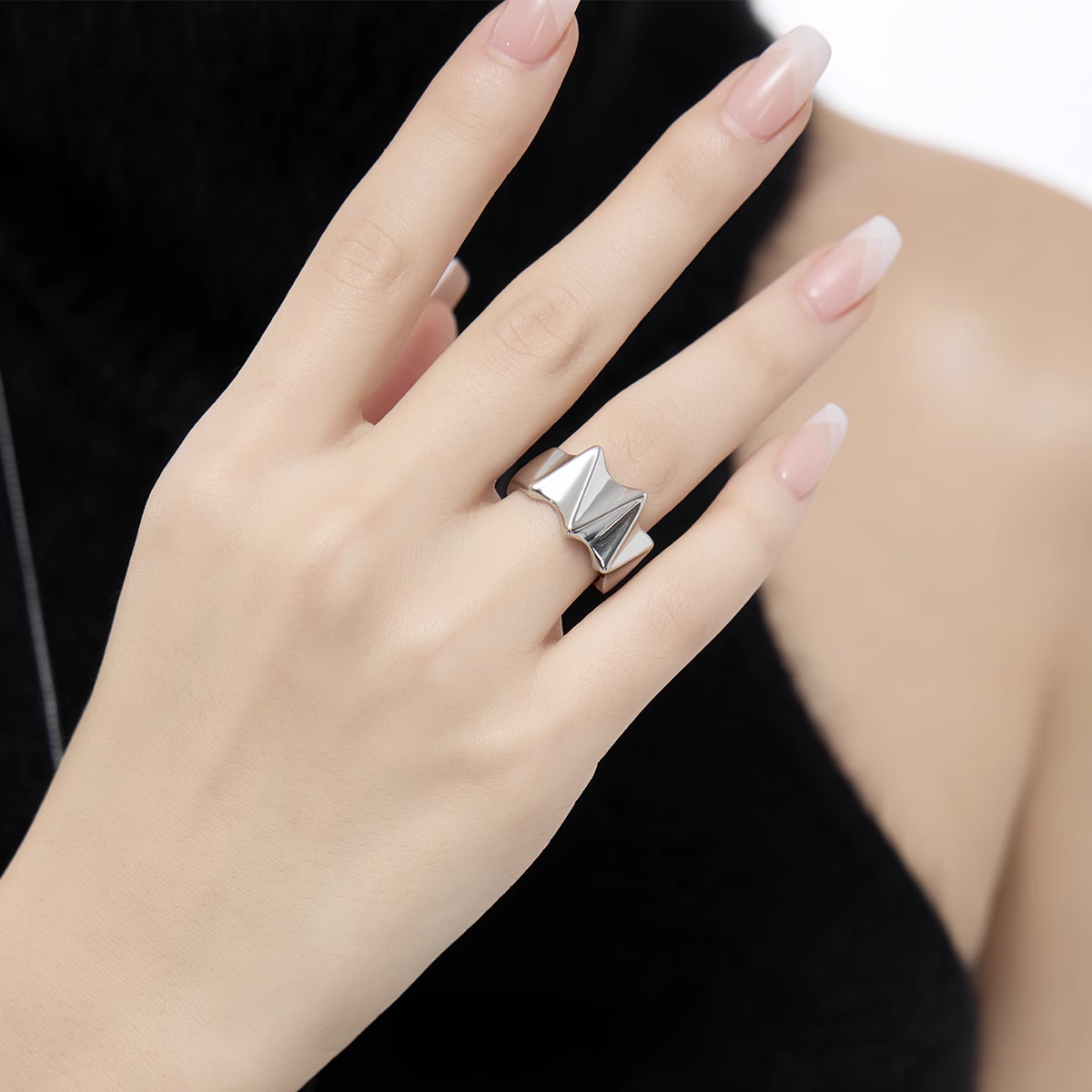 S925 EDGE FORM RING