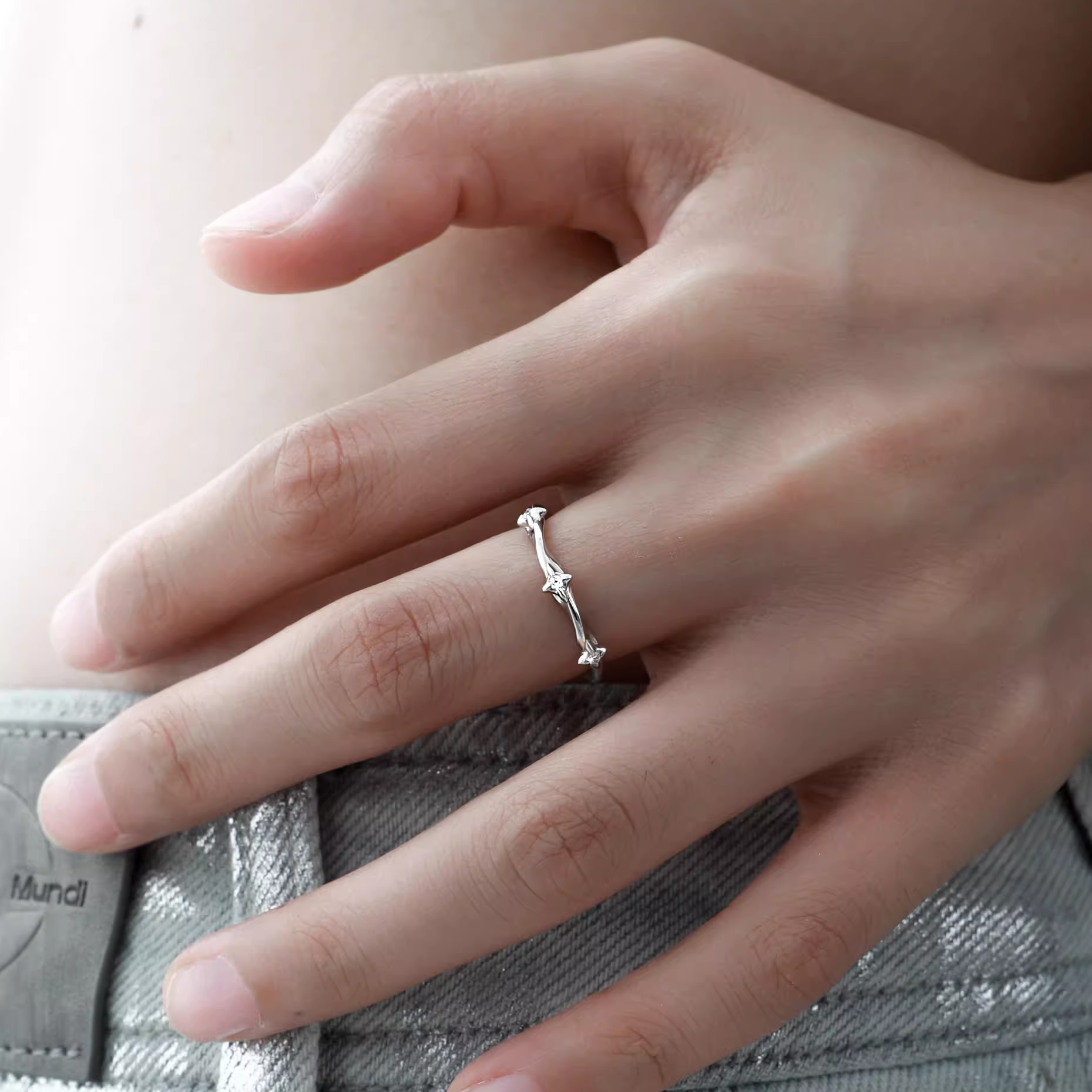 S925 SPINE LINE RING