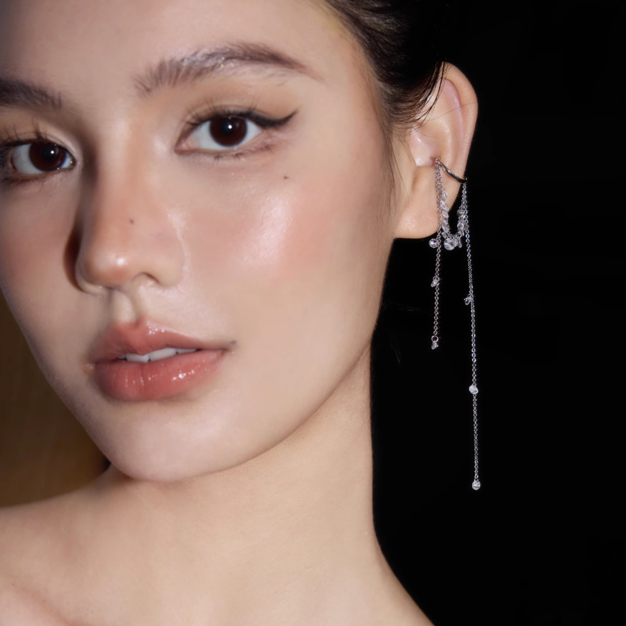 CUBIC ZIRCONIA TASSEL EAR CUFF