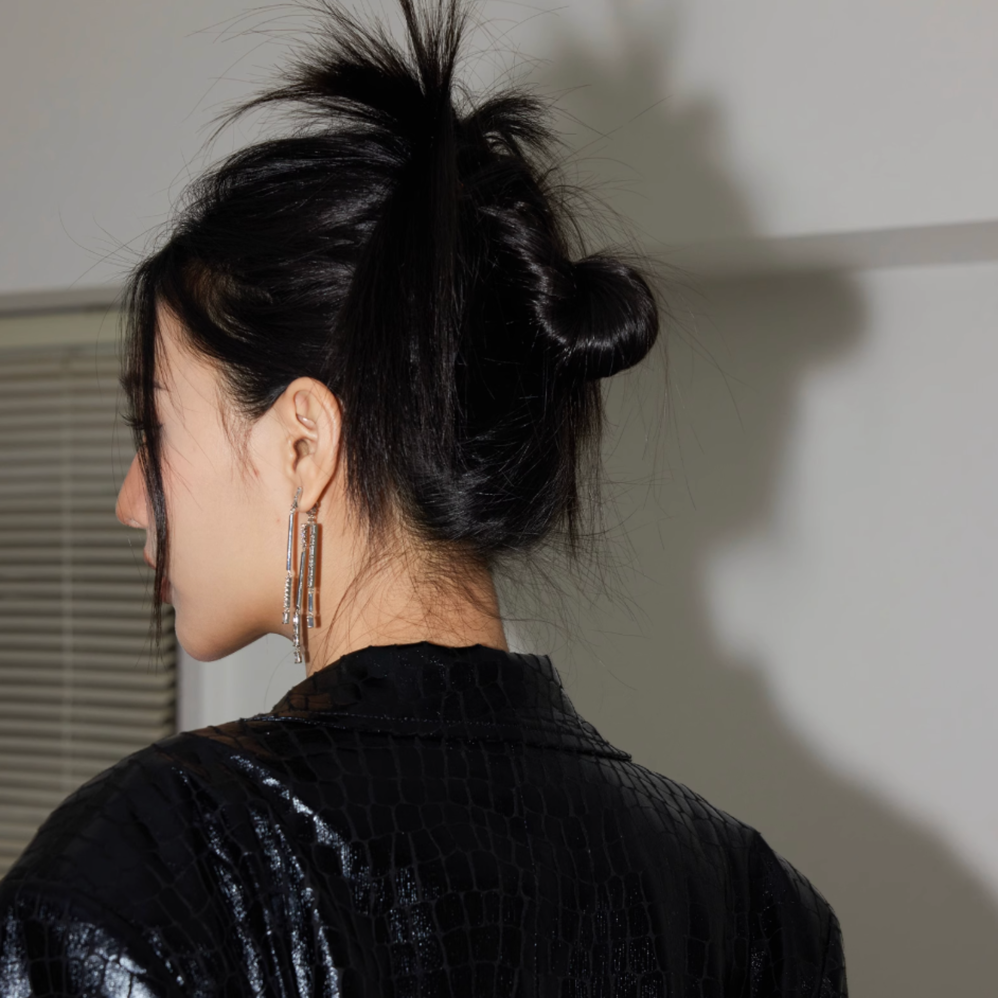 S925 CUBIC ZIRCONIA TASSEL SILVER PIERCE