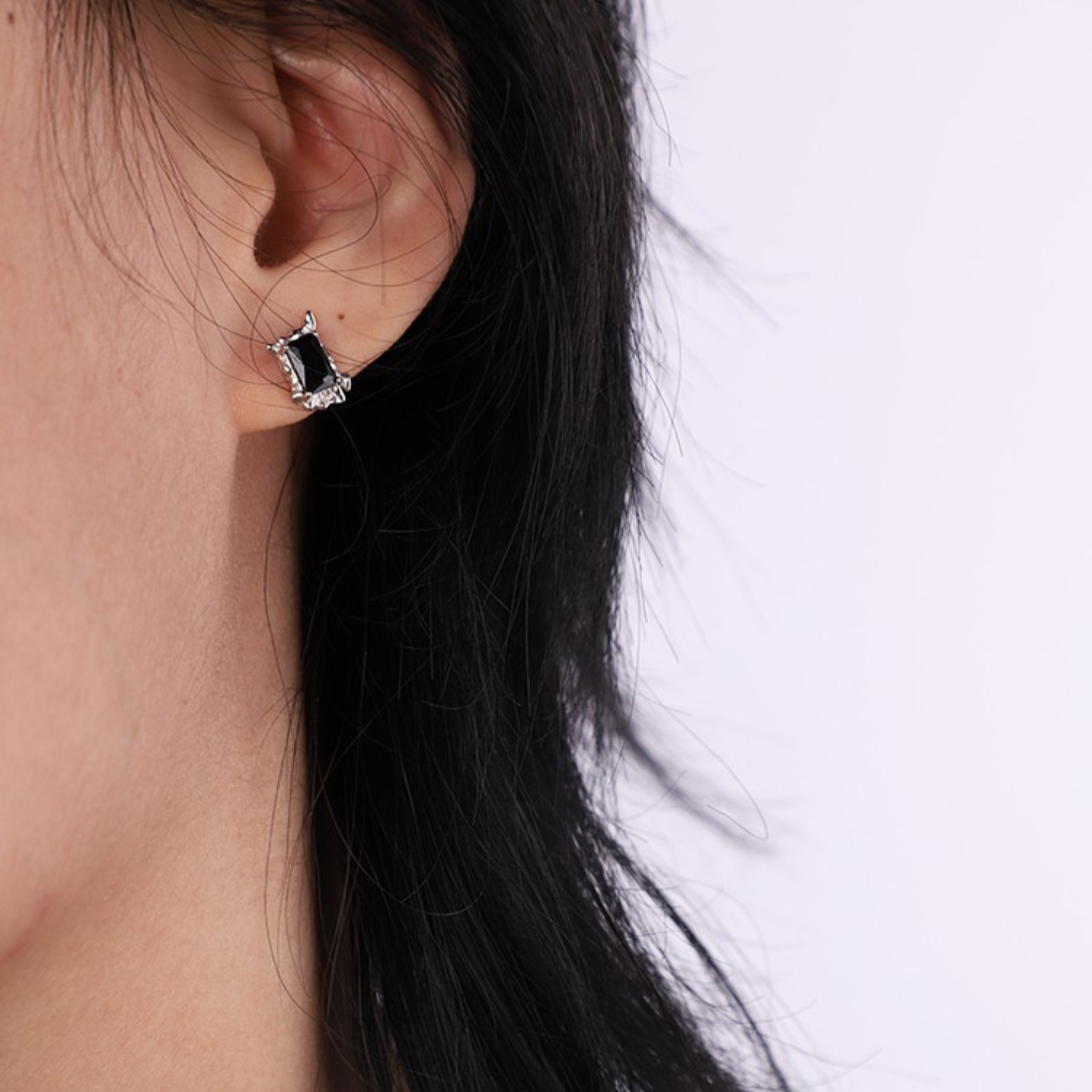 S925 CUBIC ZIRCONIA OBSCURA PIERCE