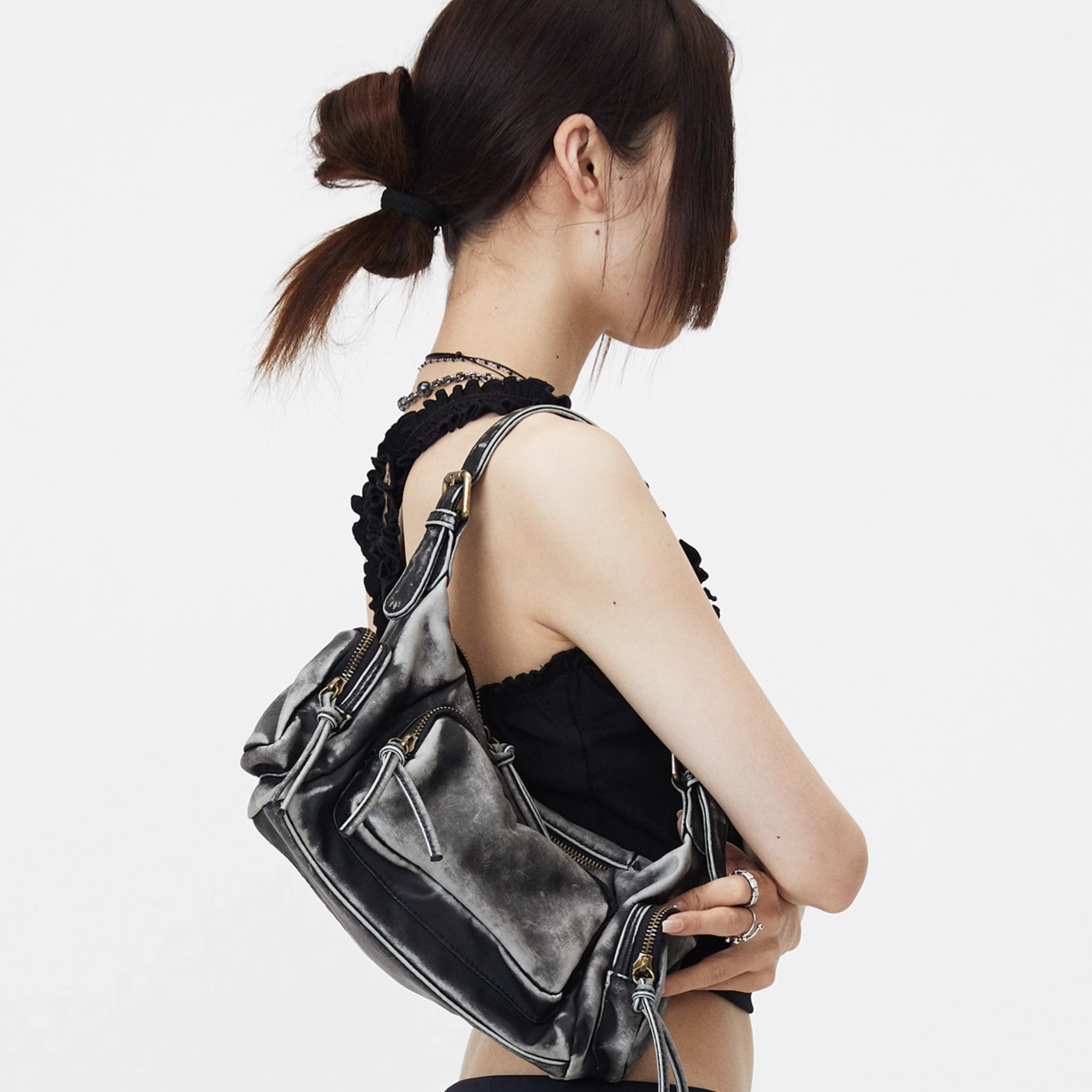 WASHED LEATHER MINI SHOULDER BAG