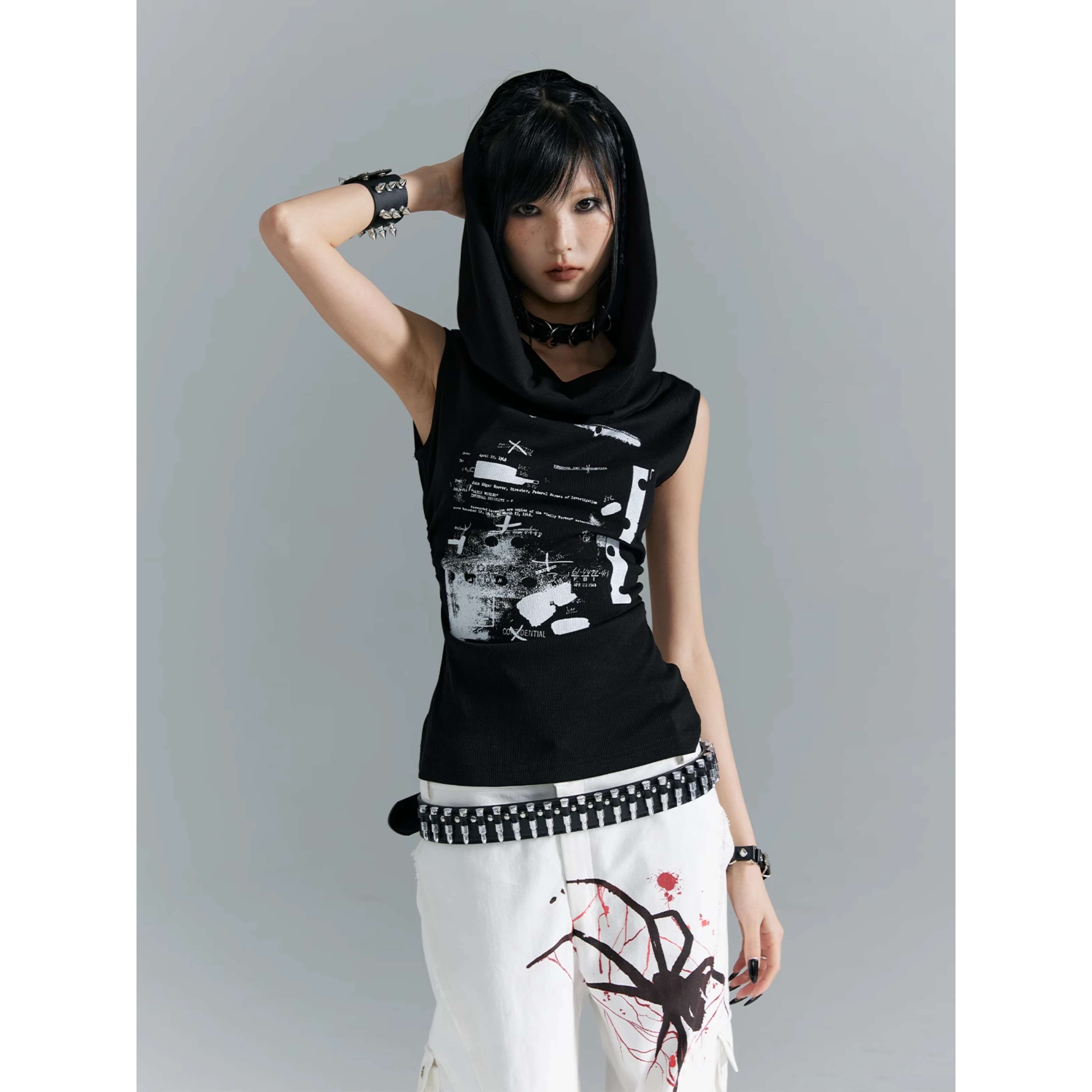 Shadow Glitch Hooded Tank