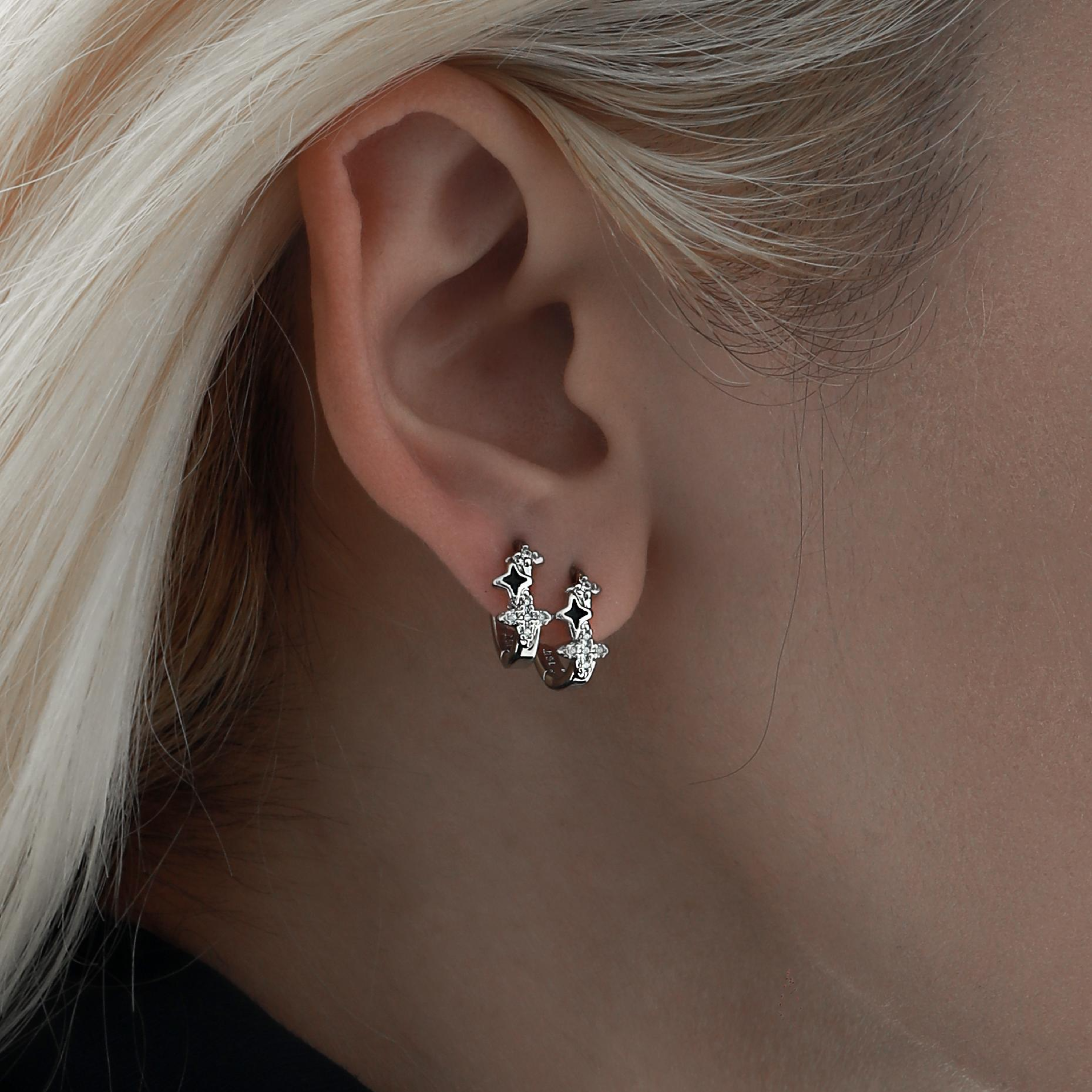 S925 STAR PIERCE&EAR CUFF SET