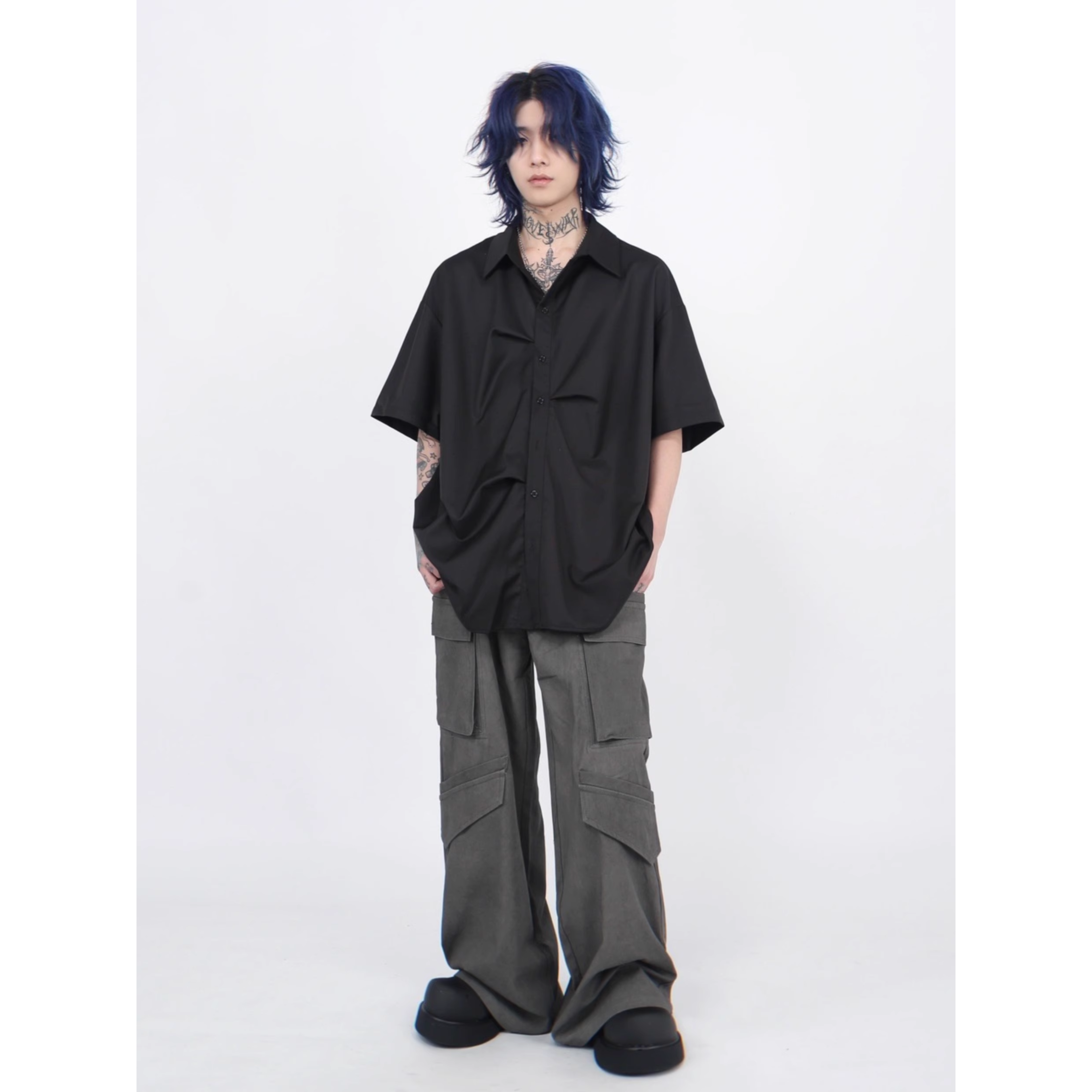 Oversized Minimal Black Shirt
