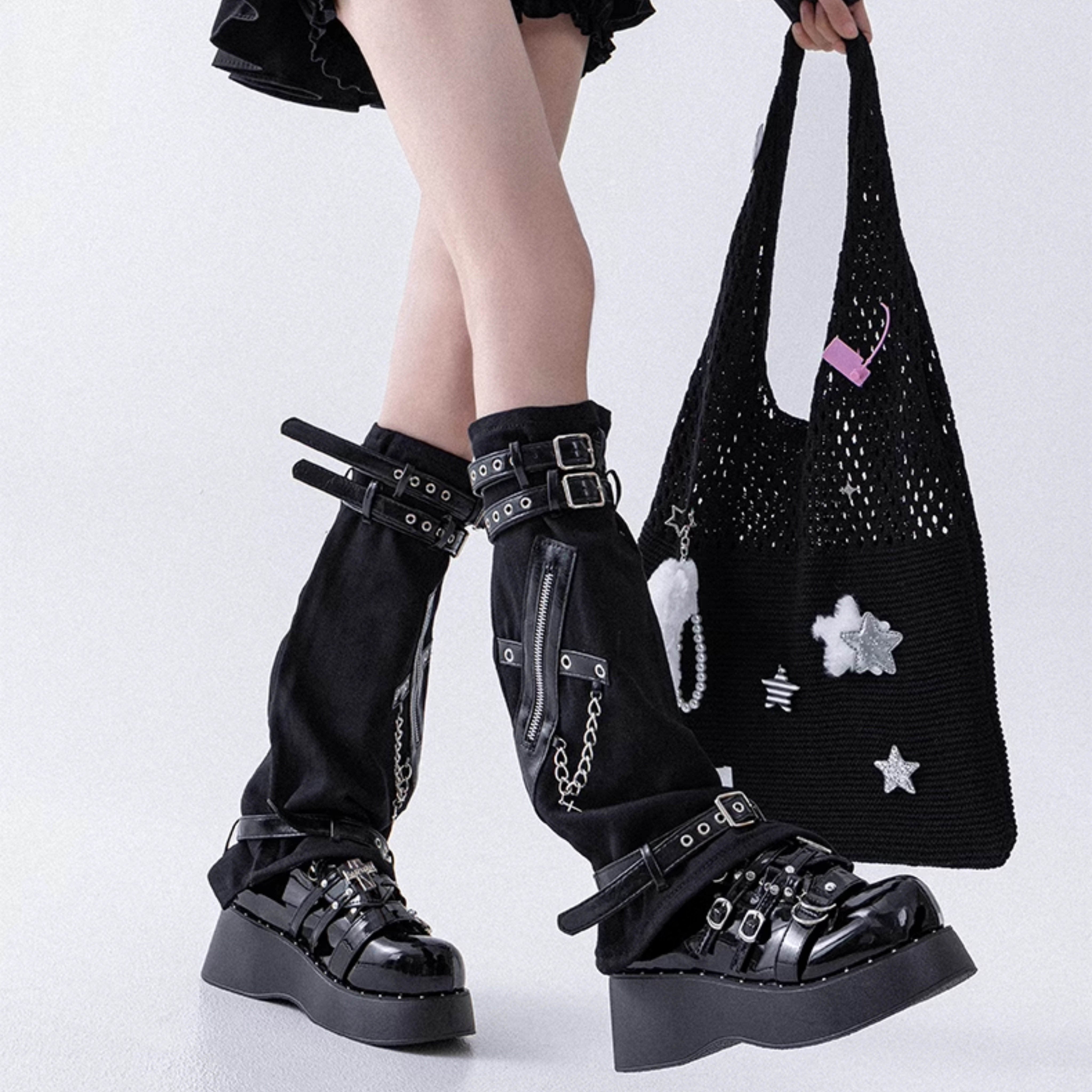 Gothic Strap & Zip Warmers
