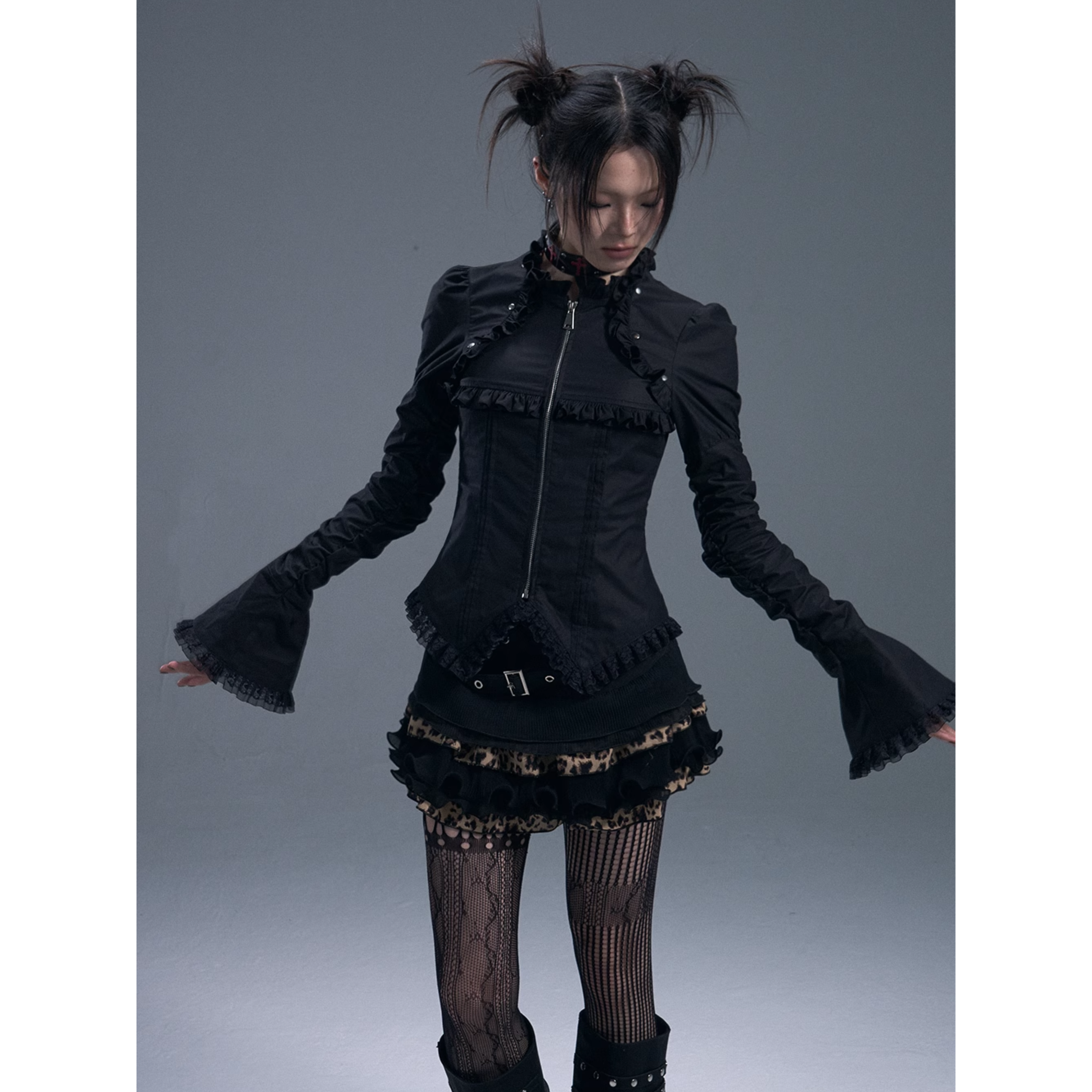 Gothic Corset Frill Tops