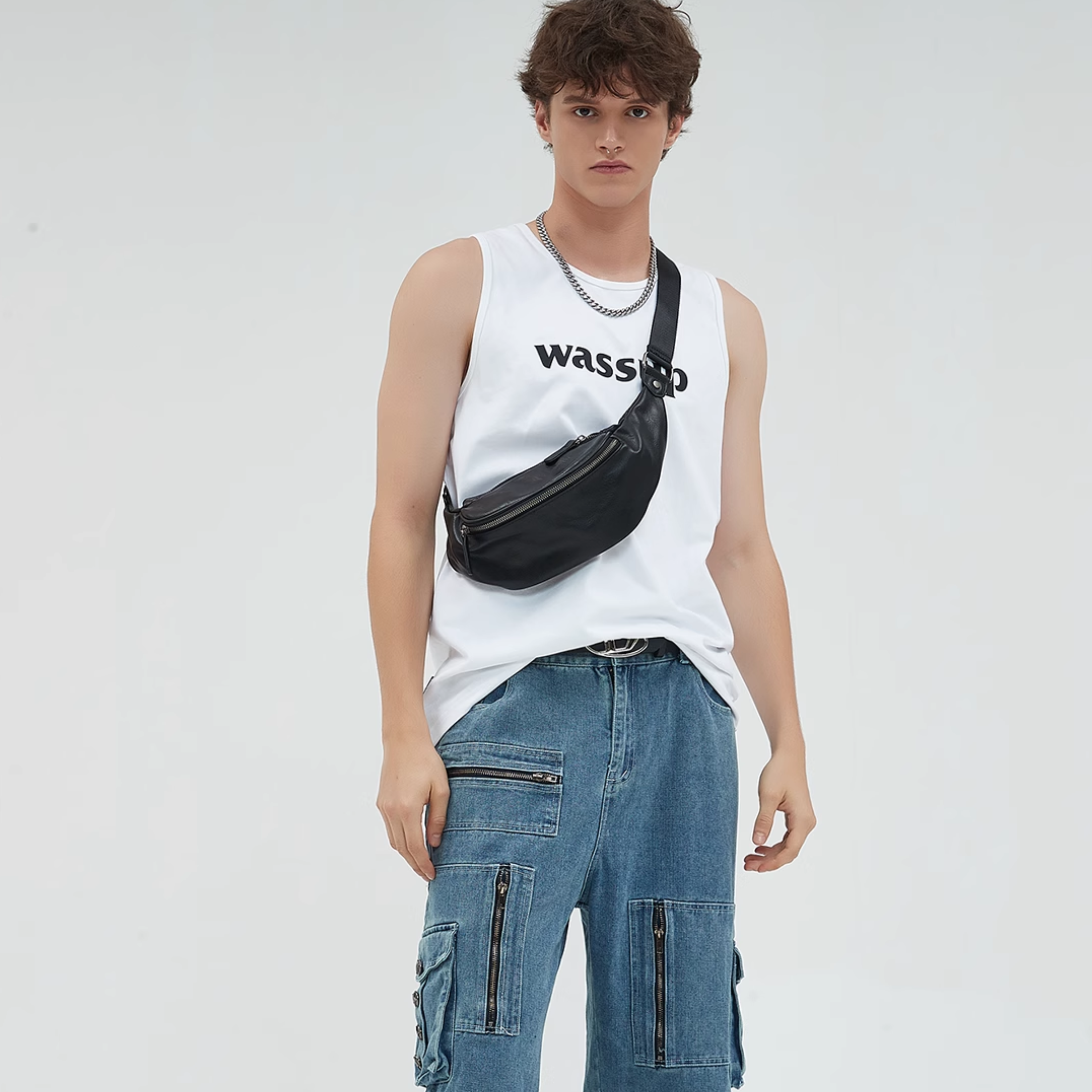 PU LEATHER BODY BAG