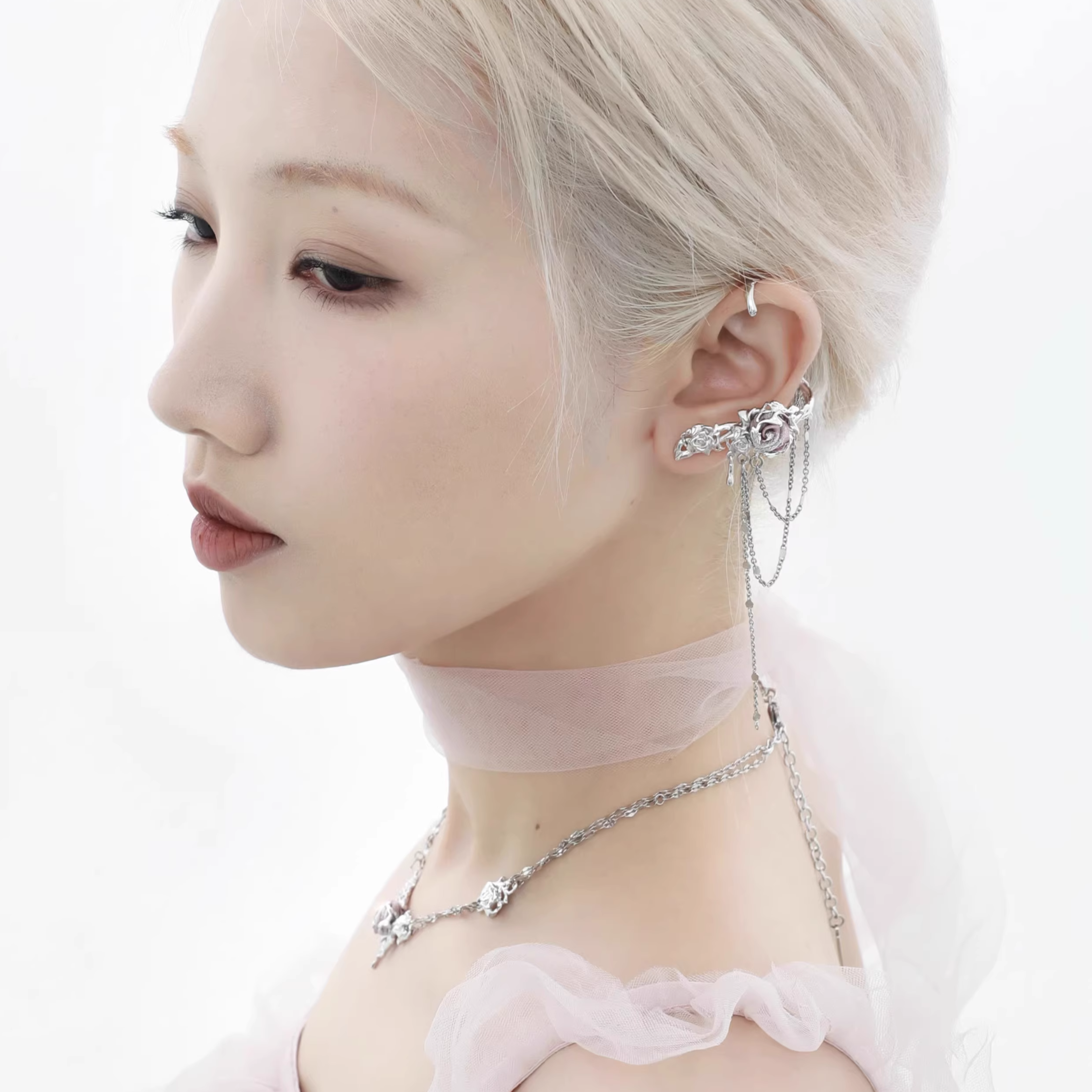 ROSE CHAIN EAR CUFF SET