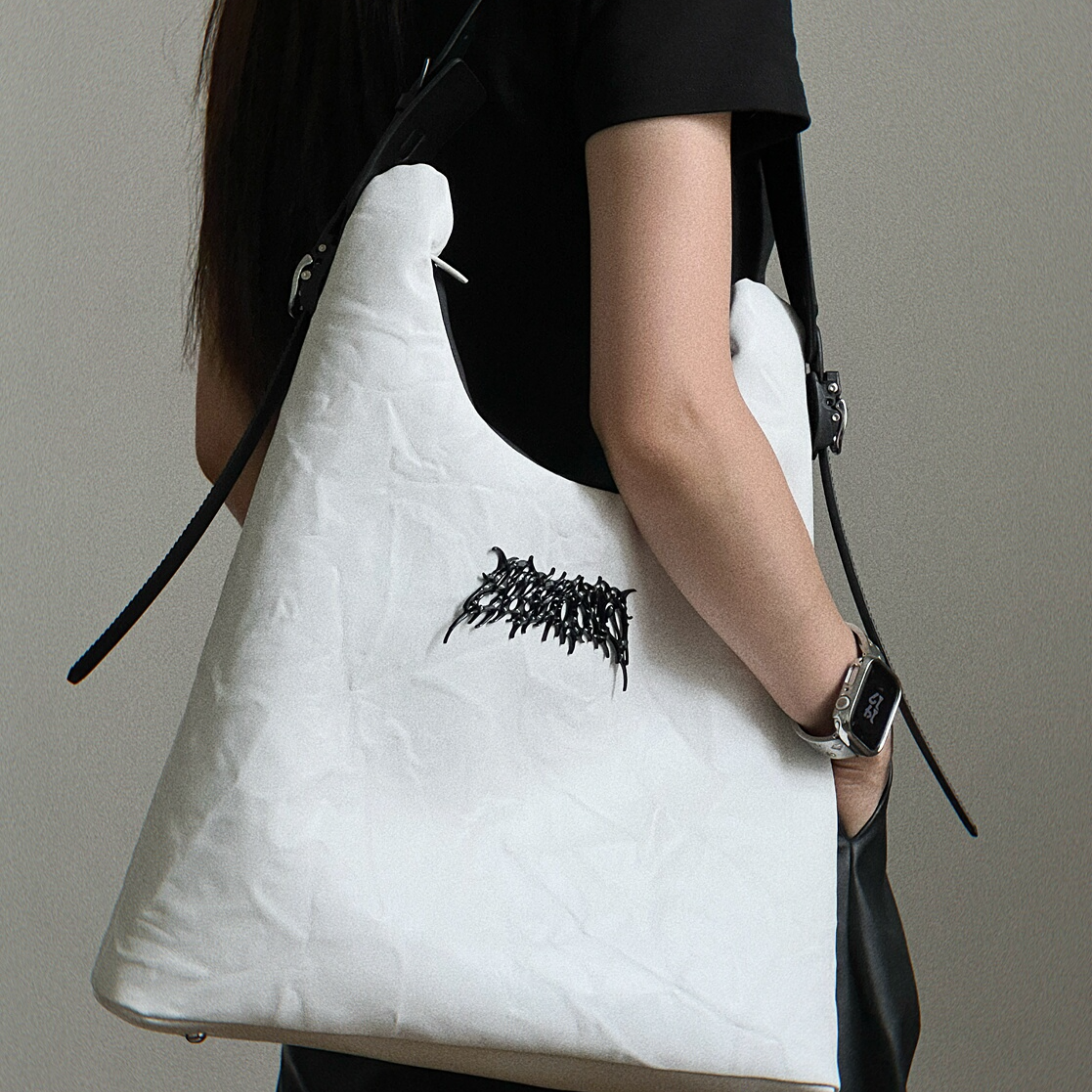 Y2K METALLIC BIG SHOULDER BAG