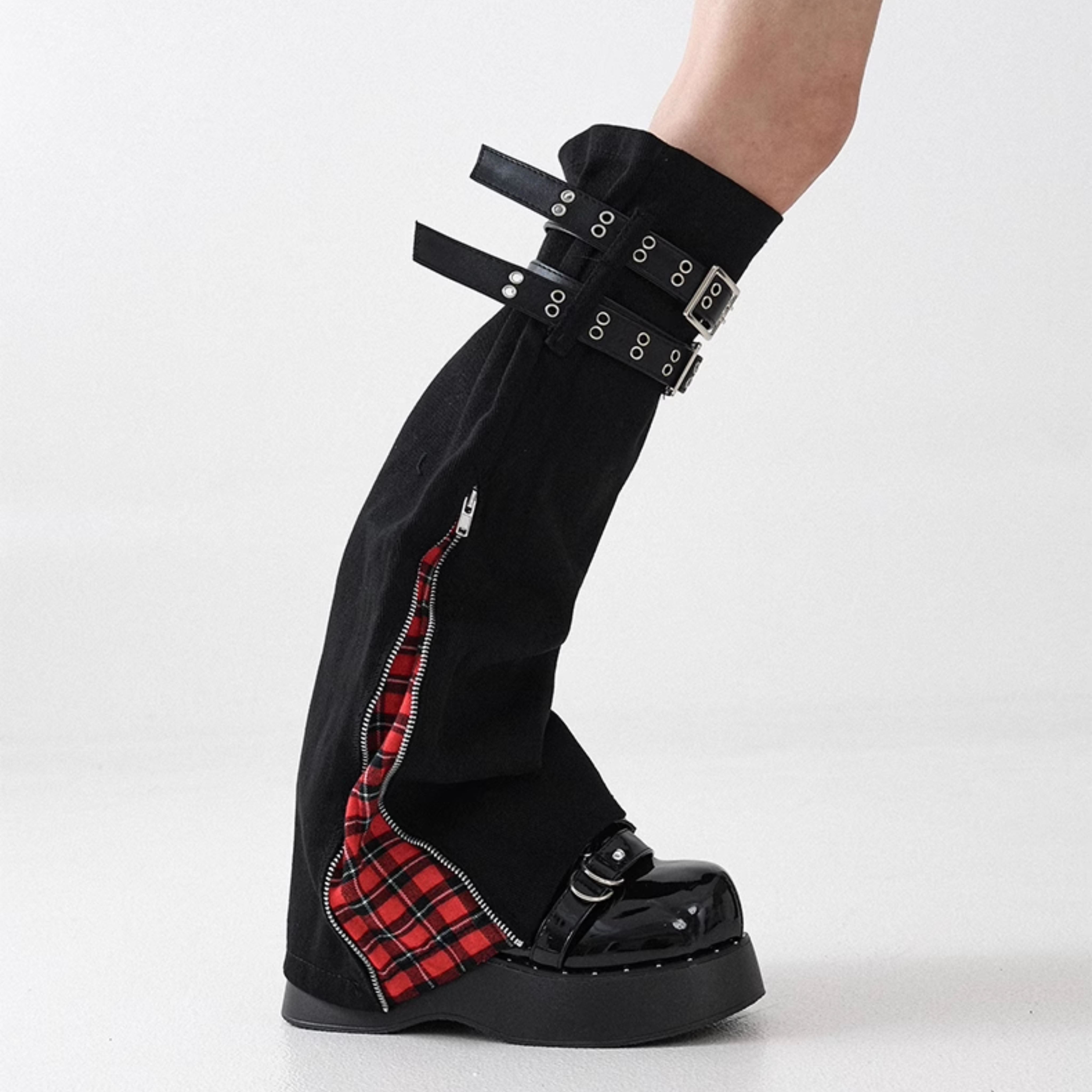 Tartan Zipper Leg Warmers