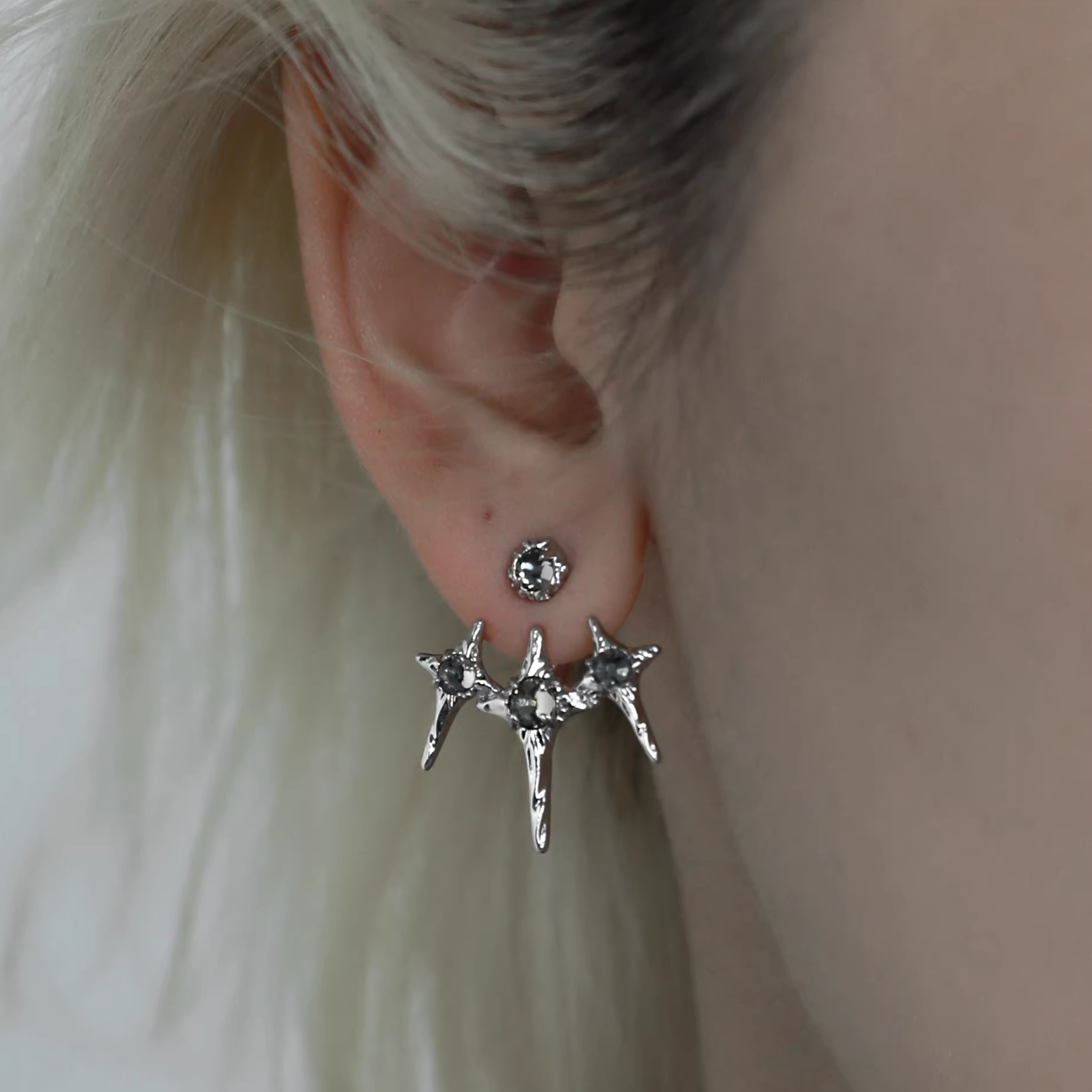 S925 WHITE SILVER PIERCE