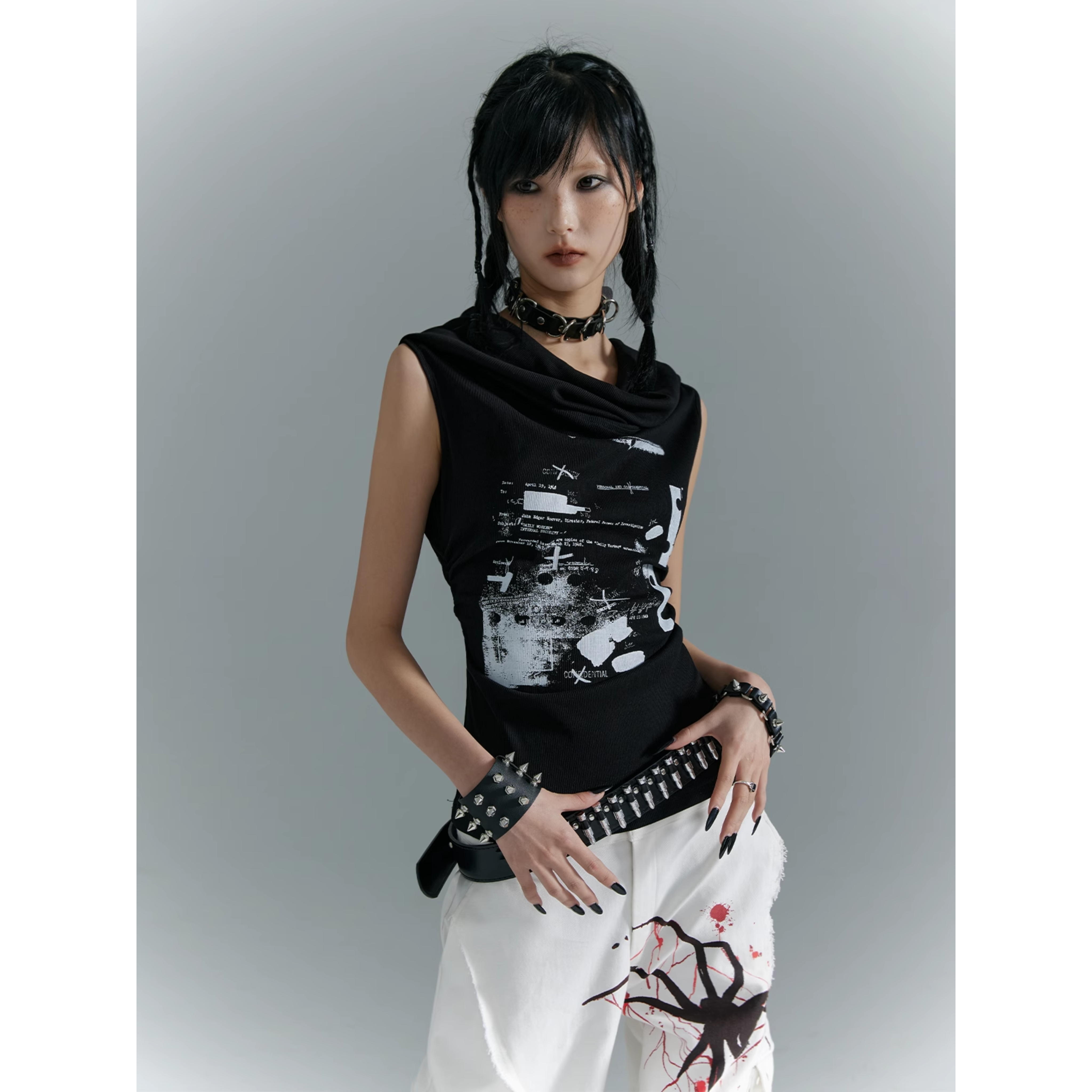 Shadow Glitch Hooded Tank