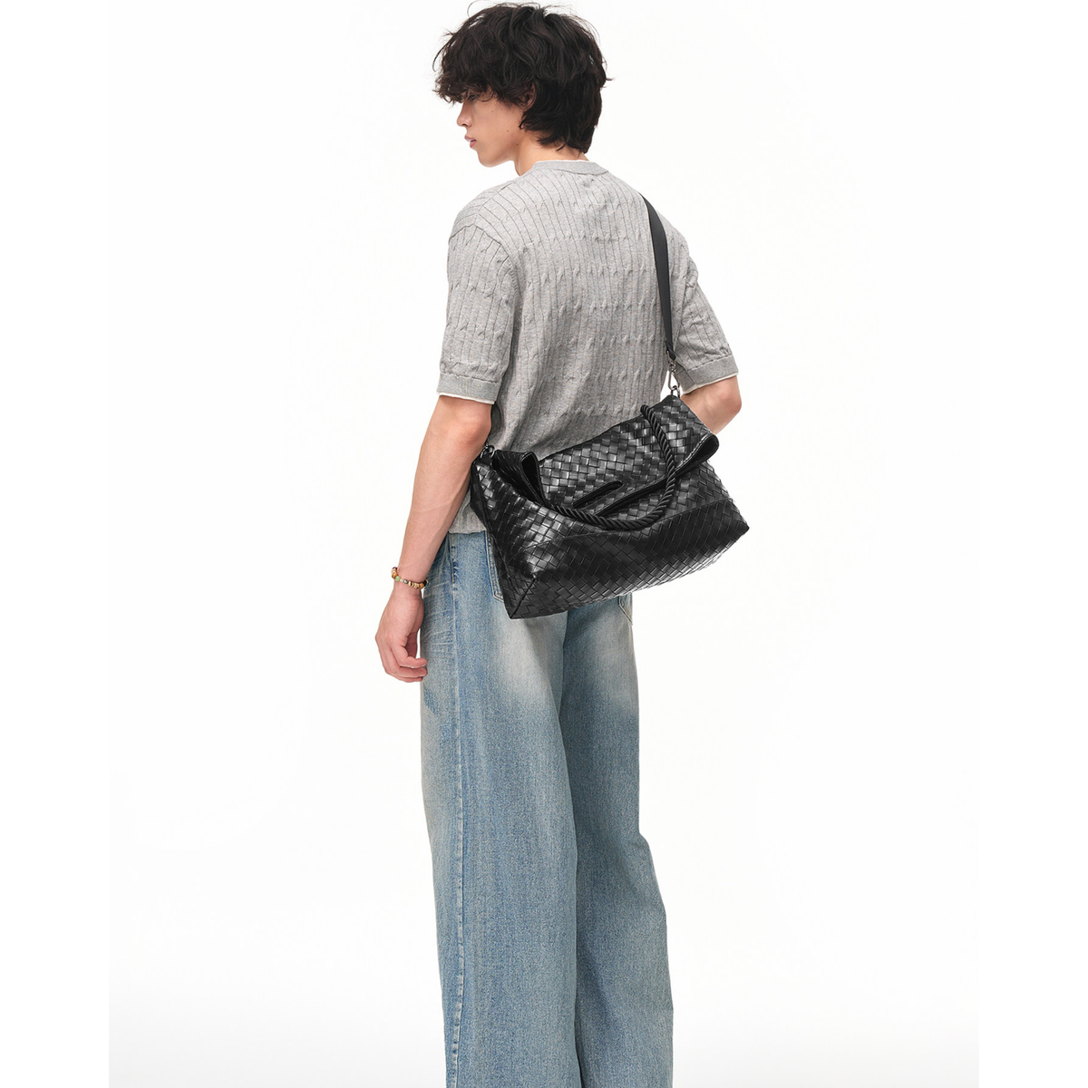 2WAY WOVEN SLOUCH SHOULDER BAG