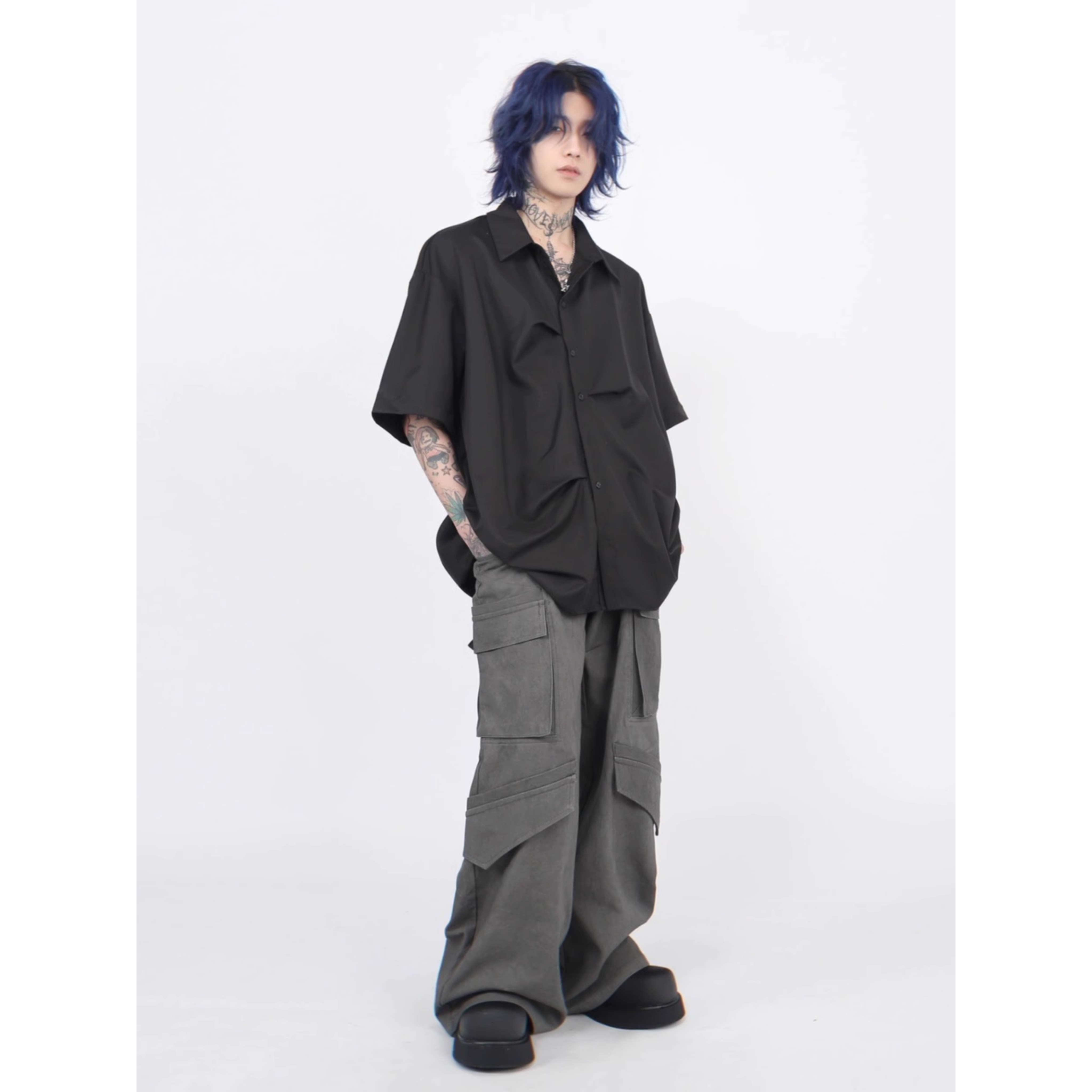 Oversized Minimal Black Shirt
