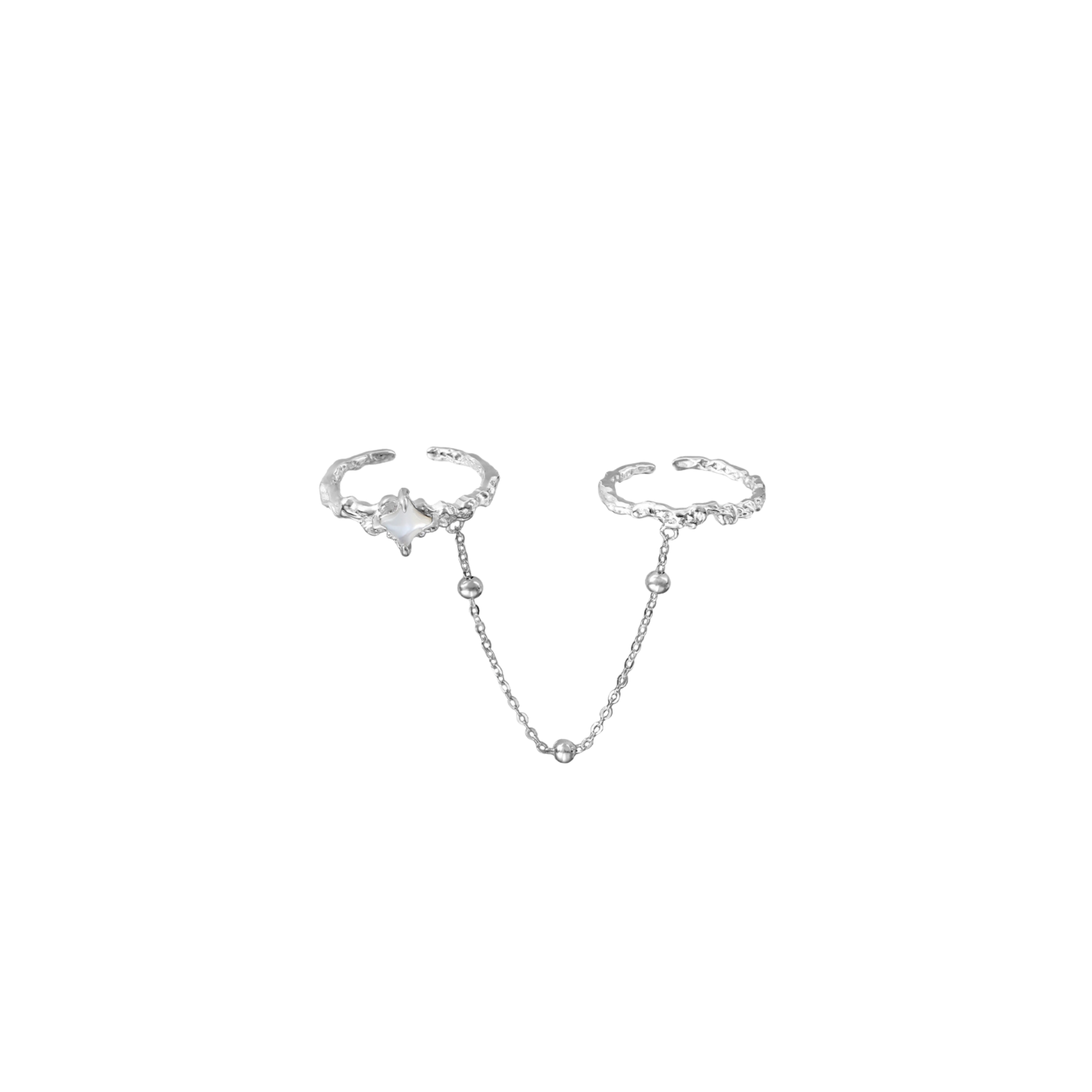 S925 TWINE HEART CHAIN RING