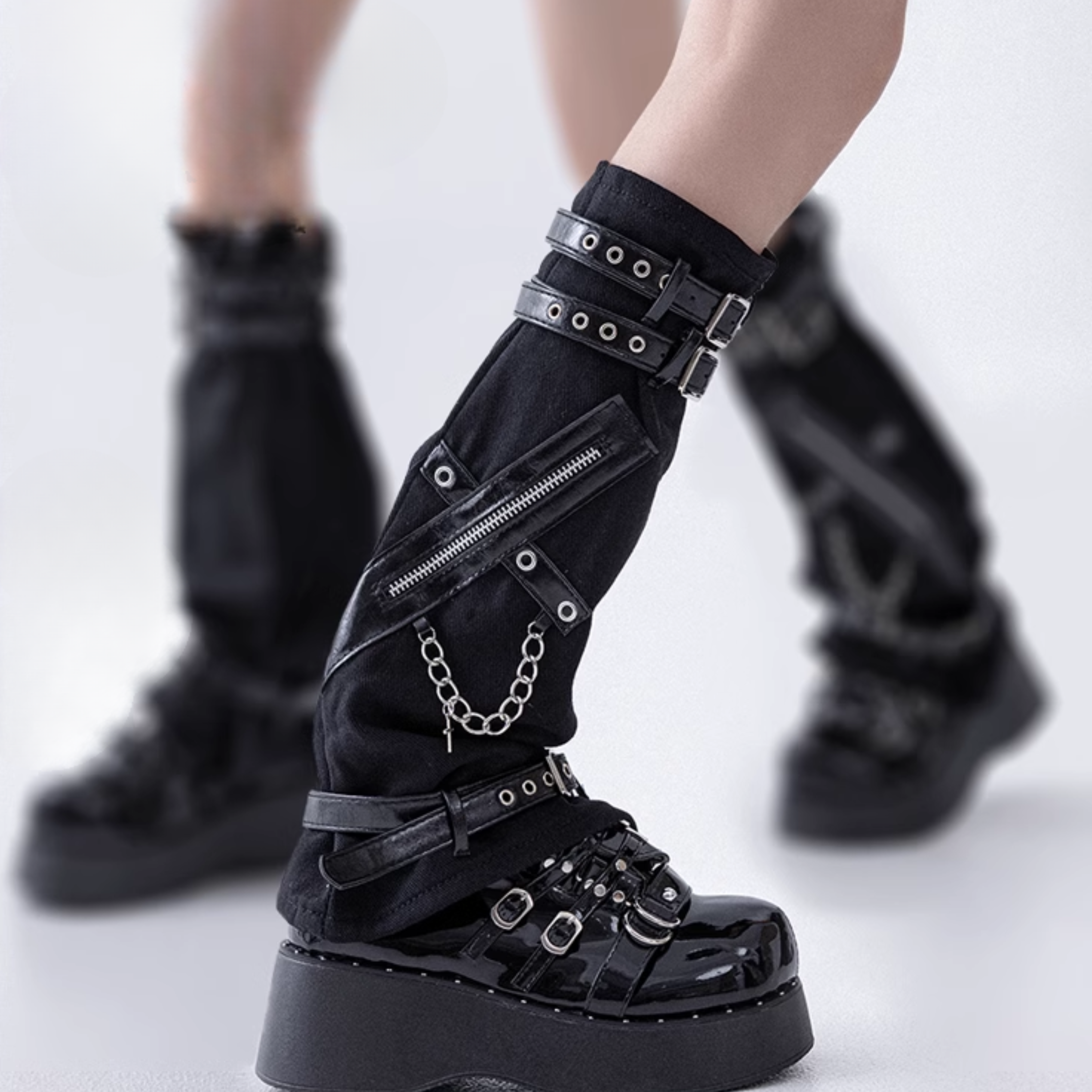 Gothic Strap & Zip Warmers