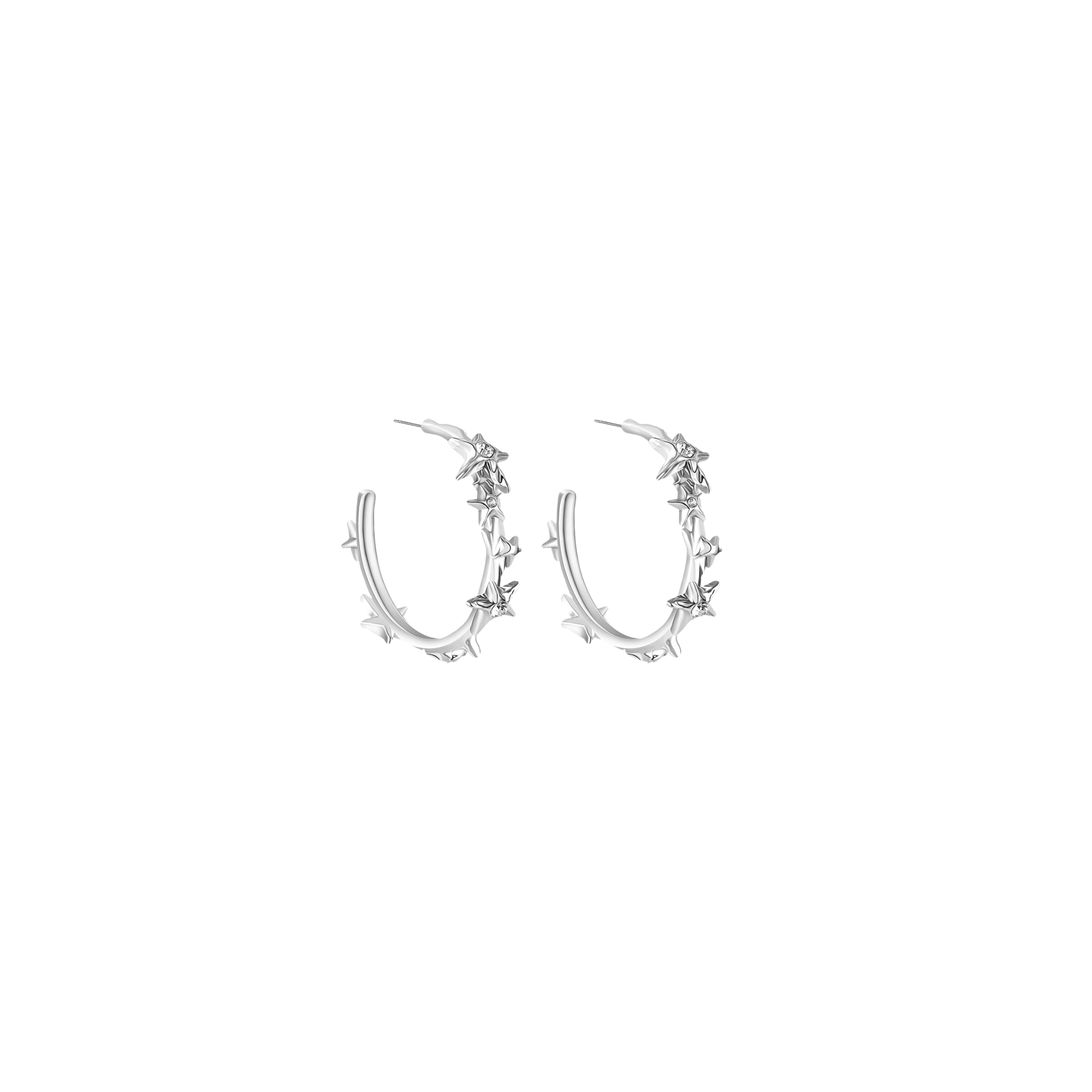 S925 CUBIC ZIRCONIA SPIKE HOOP PIERCE