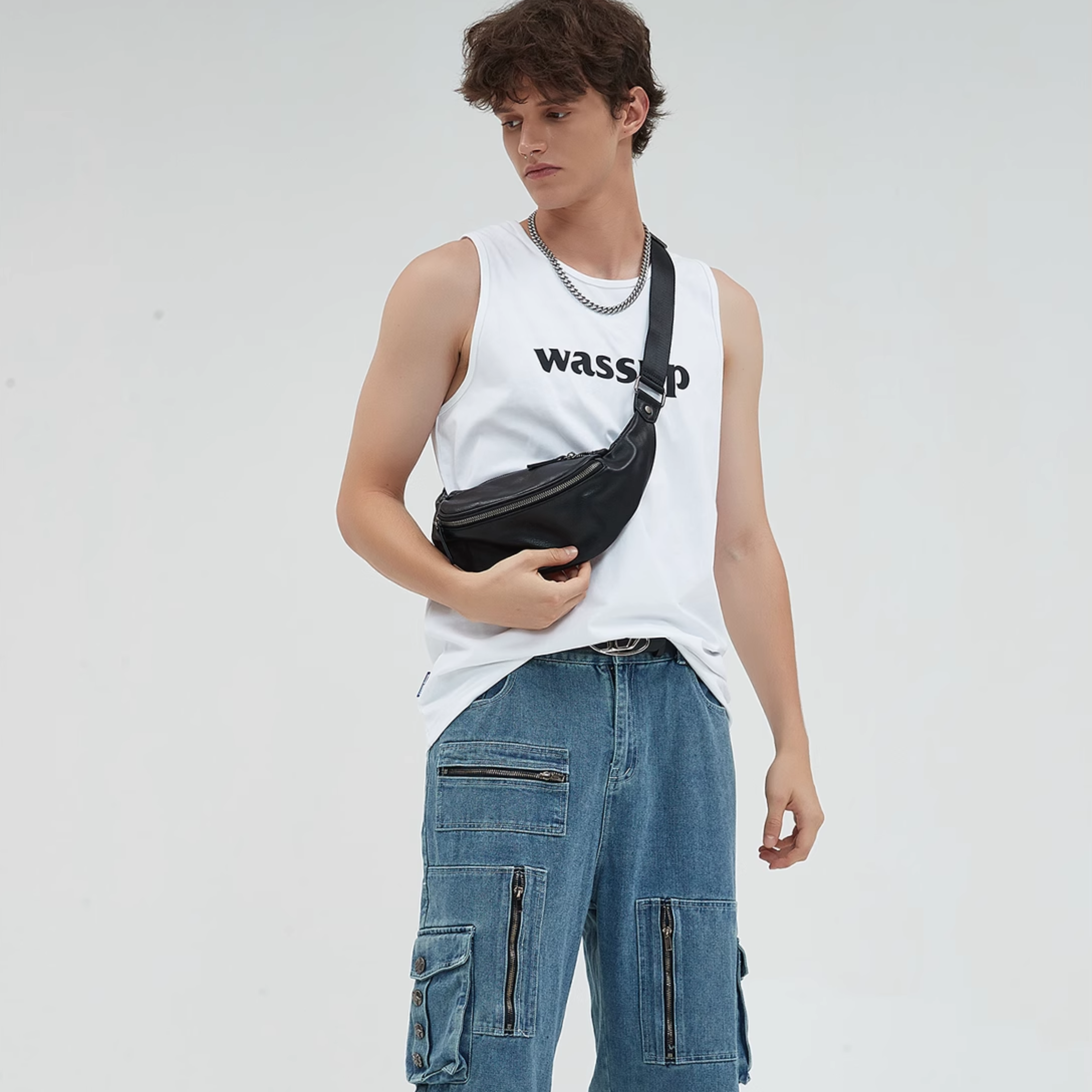 PU LEATHER BODY BAG