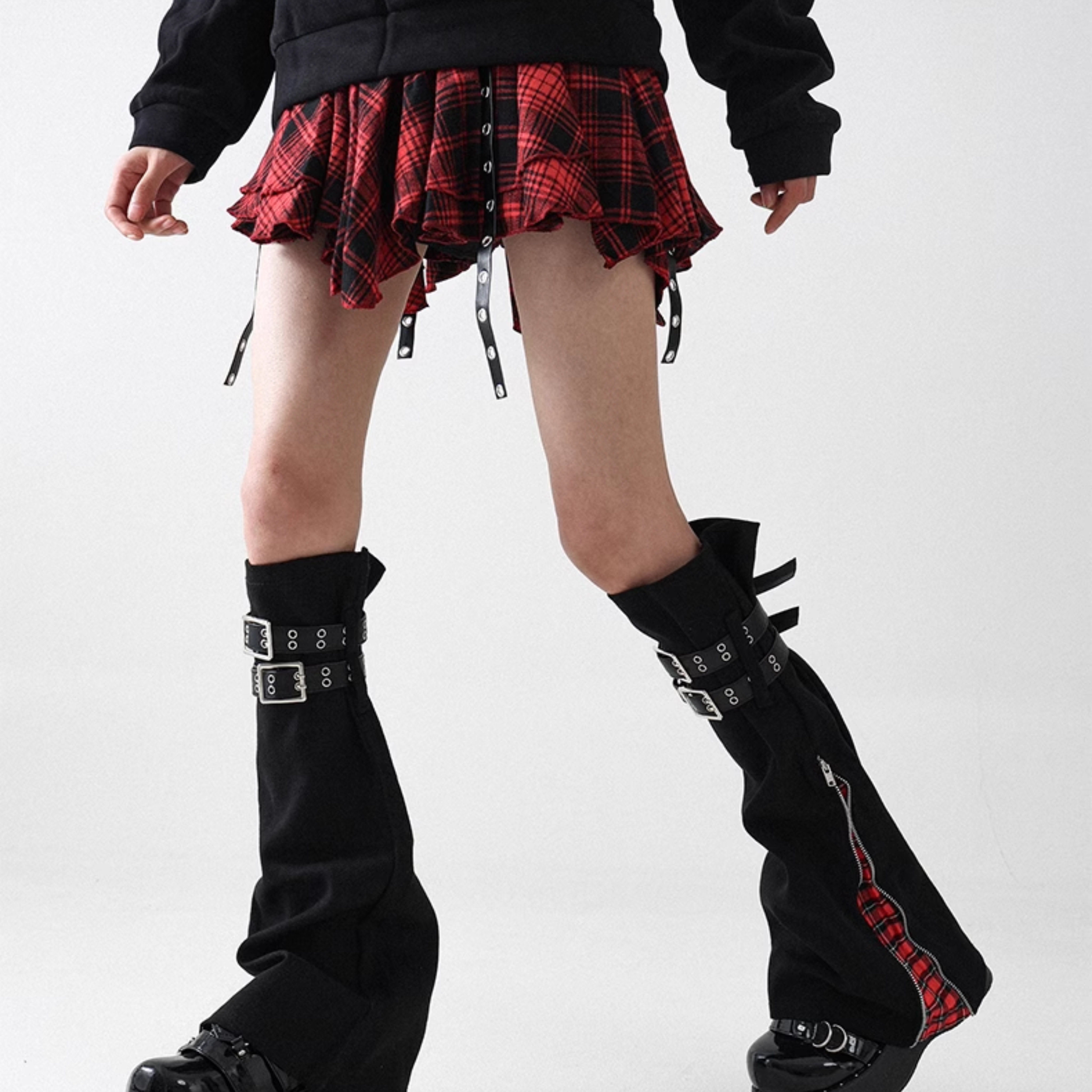 Tartan Zipper Leg Warmers