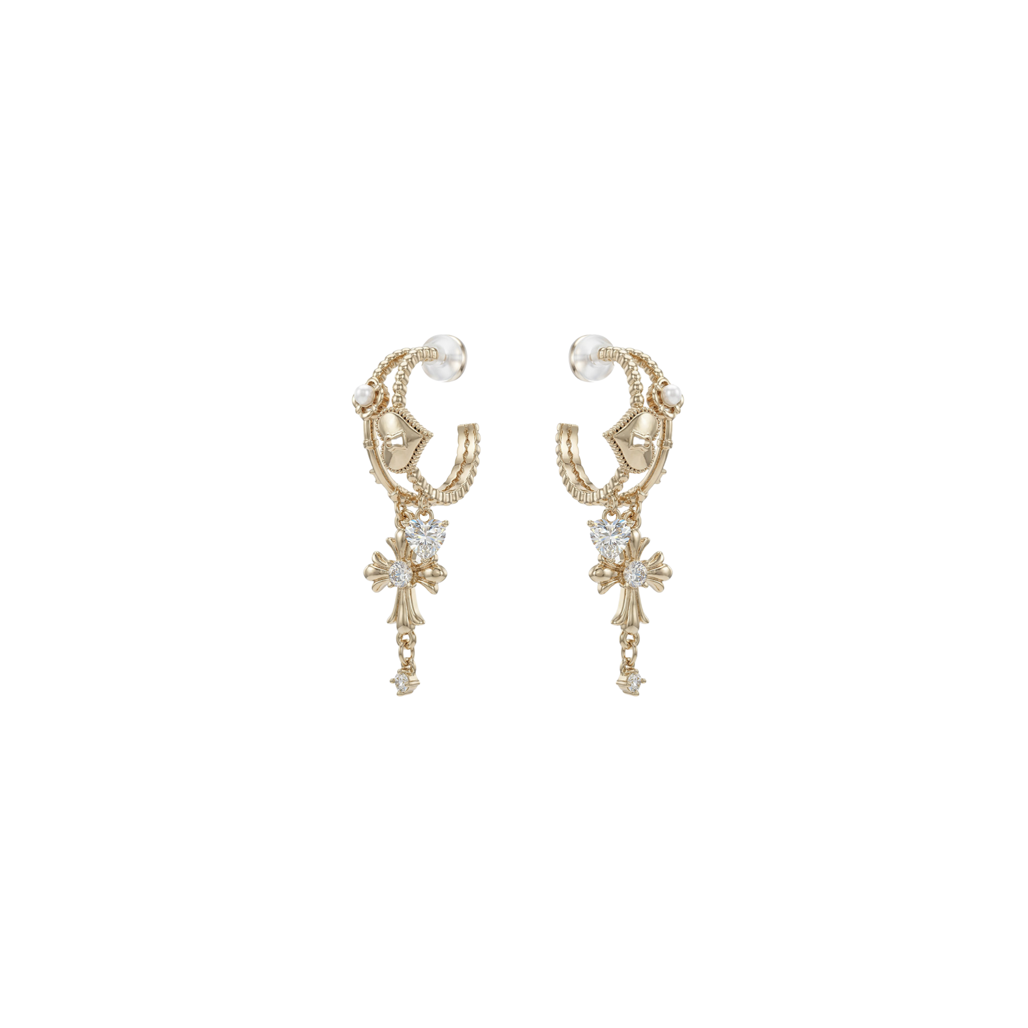HEART CROSS CHARM PIERCE