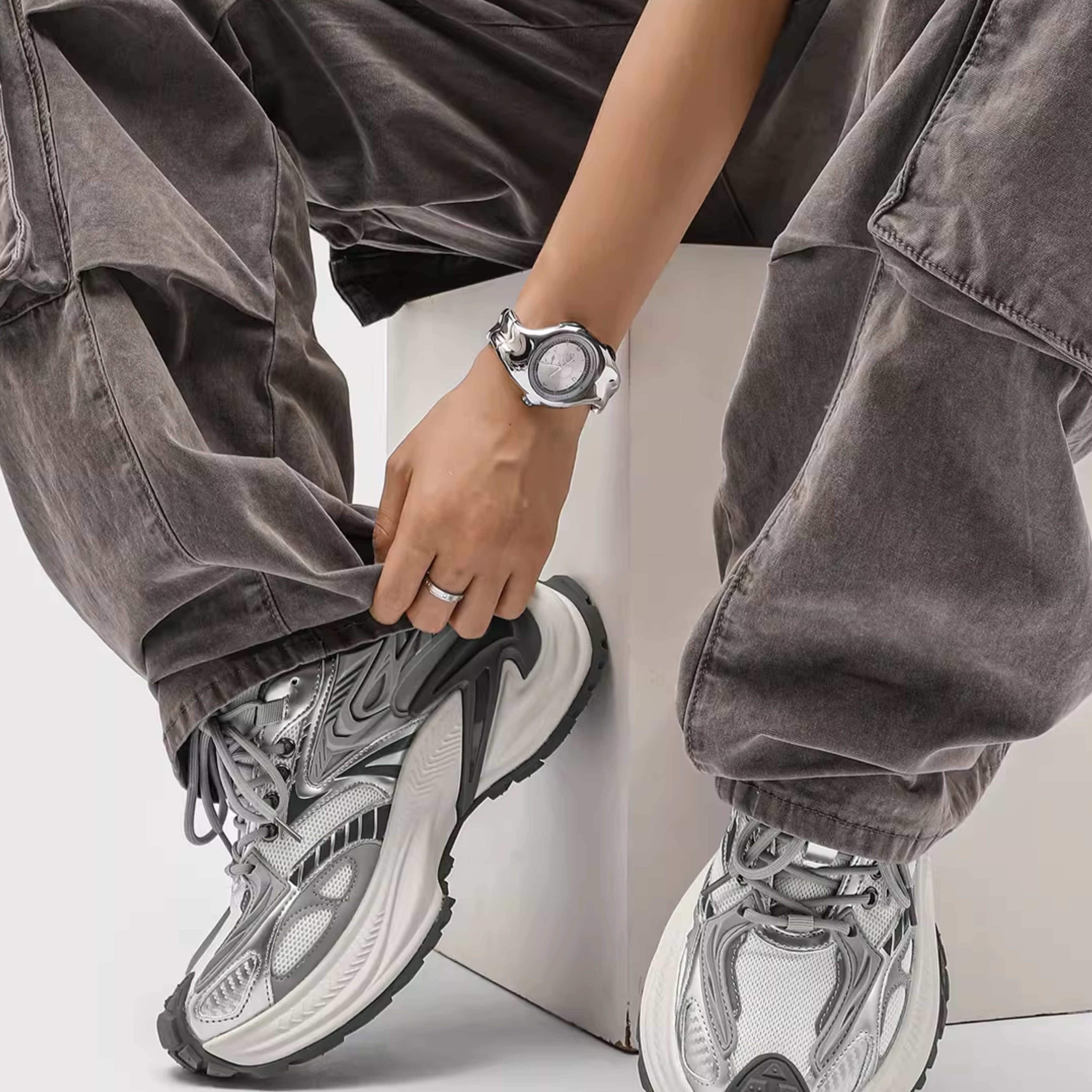 NEO ORBIT DAD SNEAKERS / WHITE×SILVER