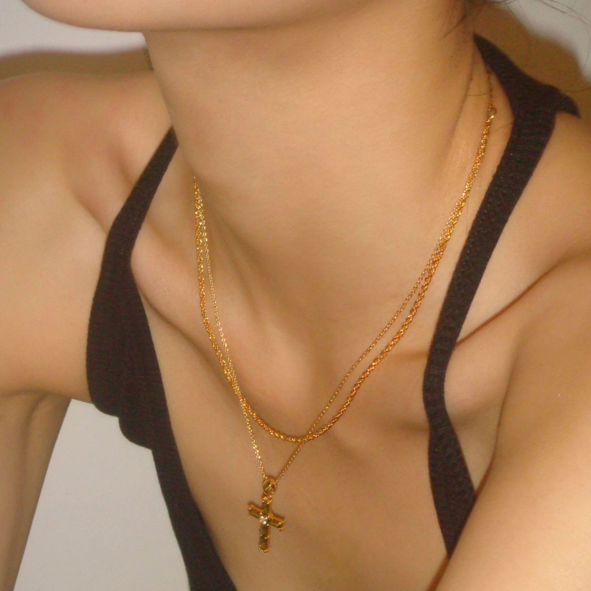 CUBIC ZIRCONIA CROSS NECKLACE