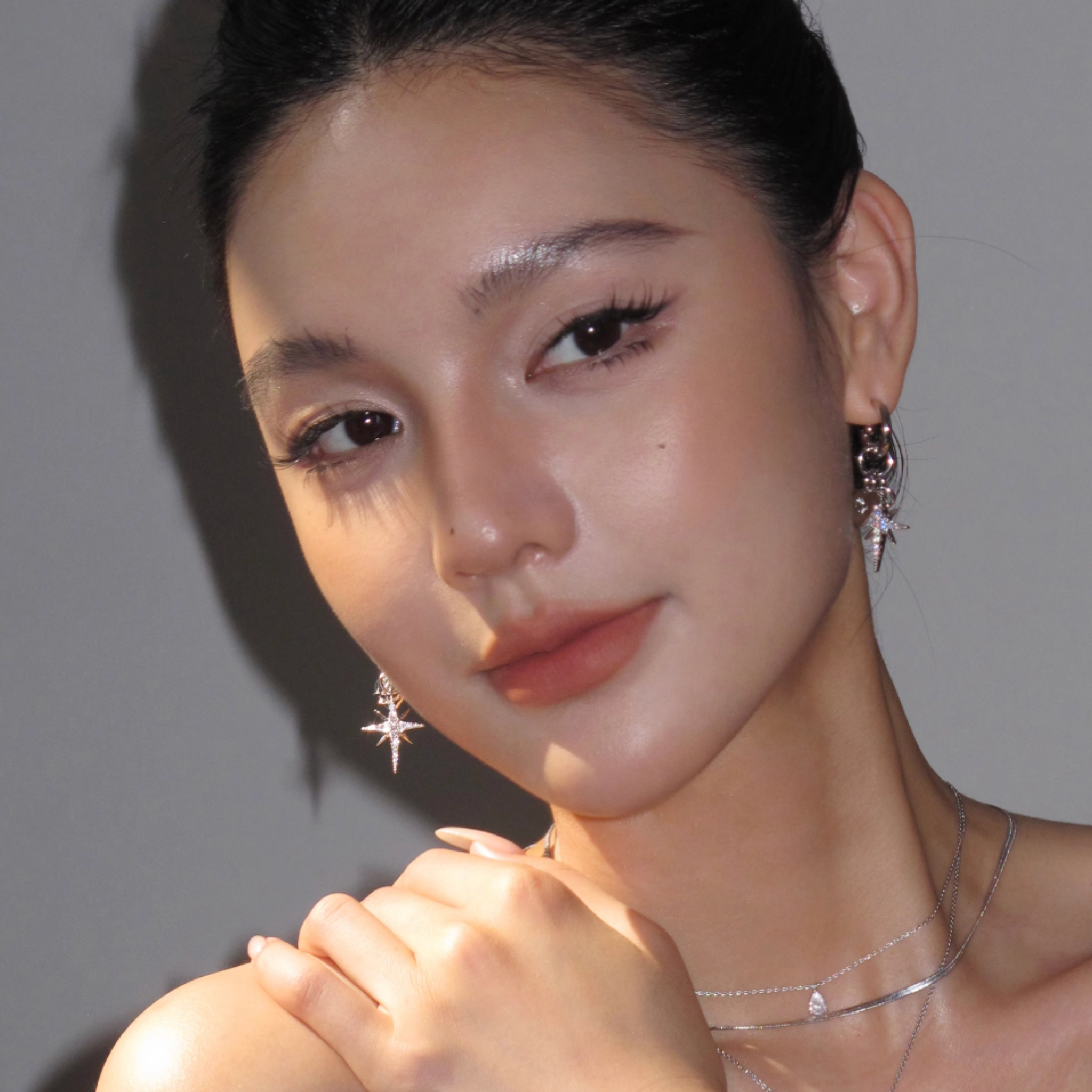 S925 CUBIC ZIRCONIA DIAMOND STAR PIERCE