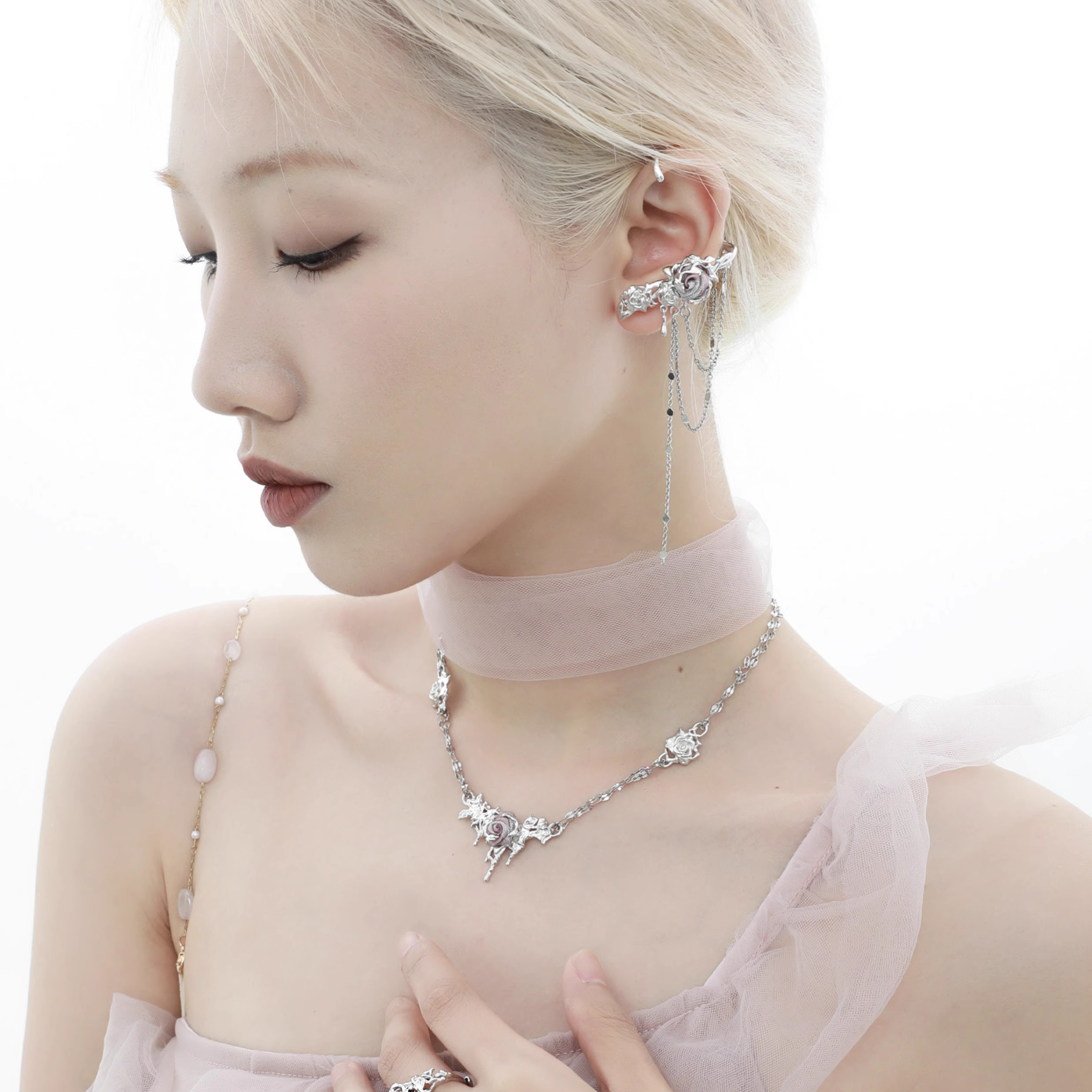 ROSE CHAIN EAR CUFF SET