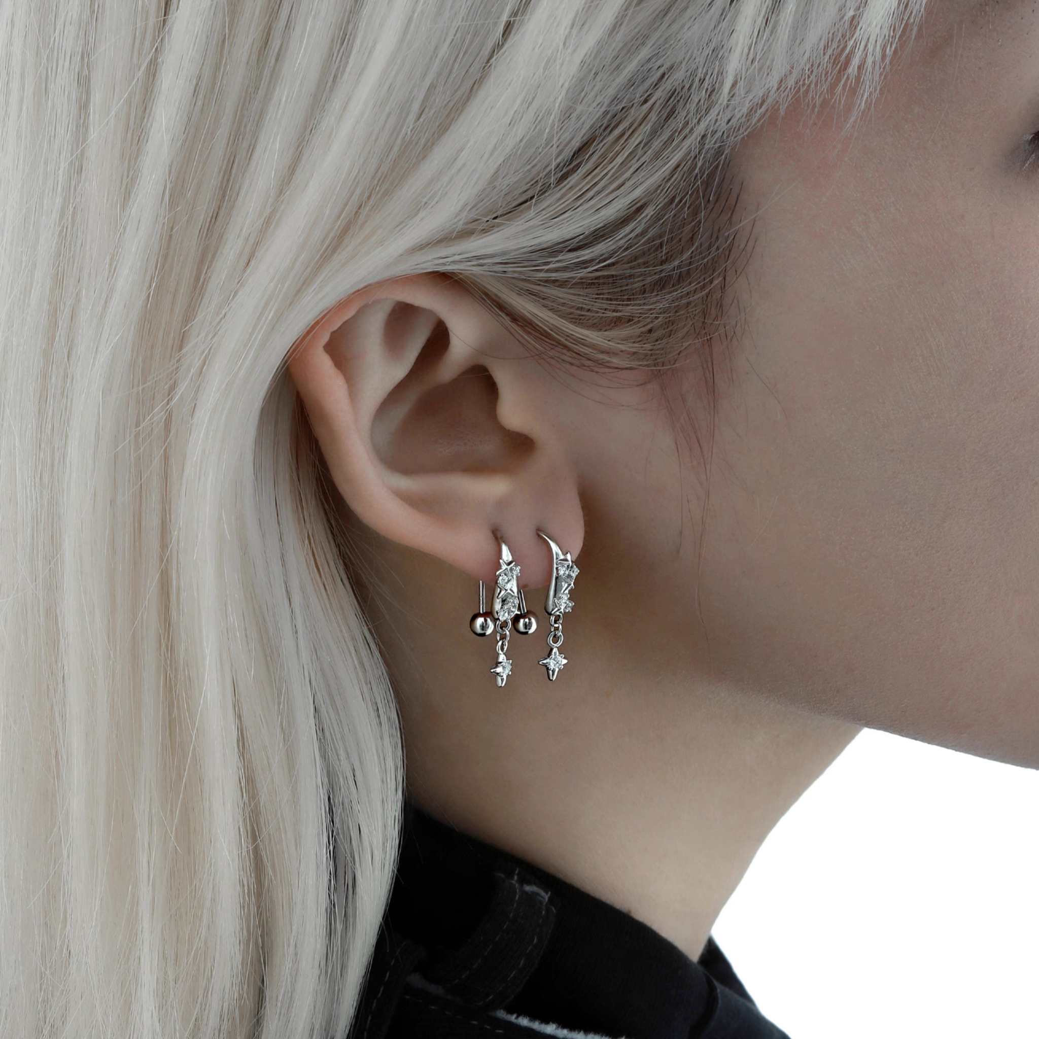 S925 CUBIC ZIRCONIA HOLY DAGGER PIERCE