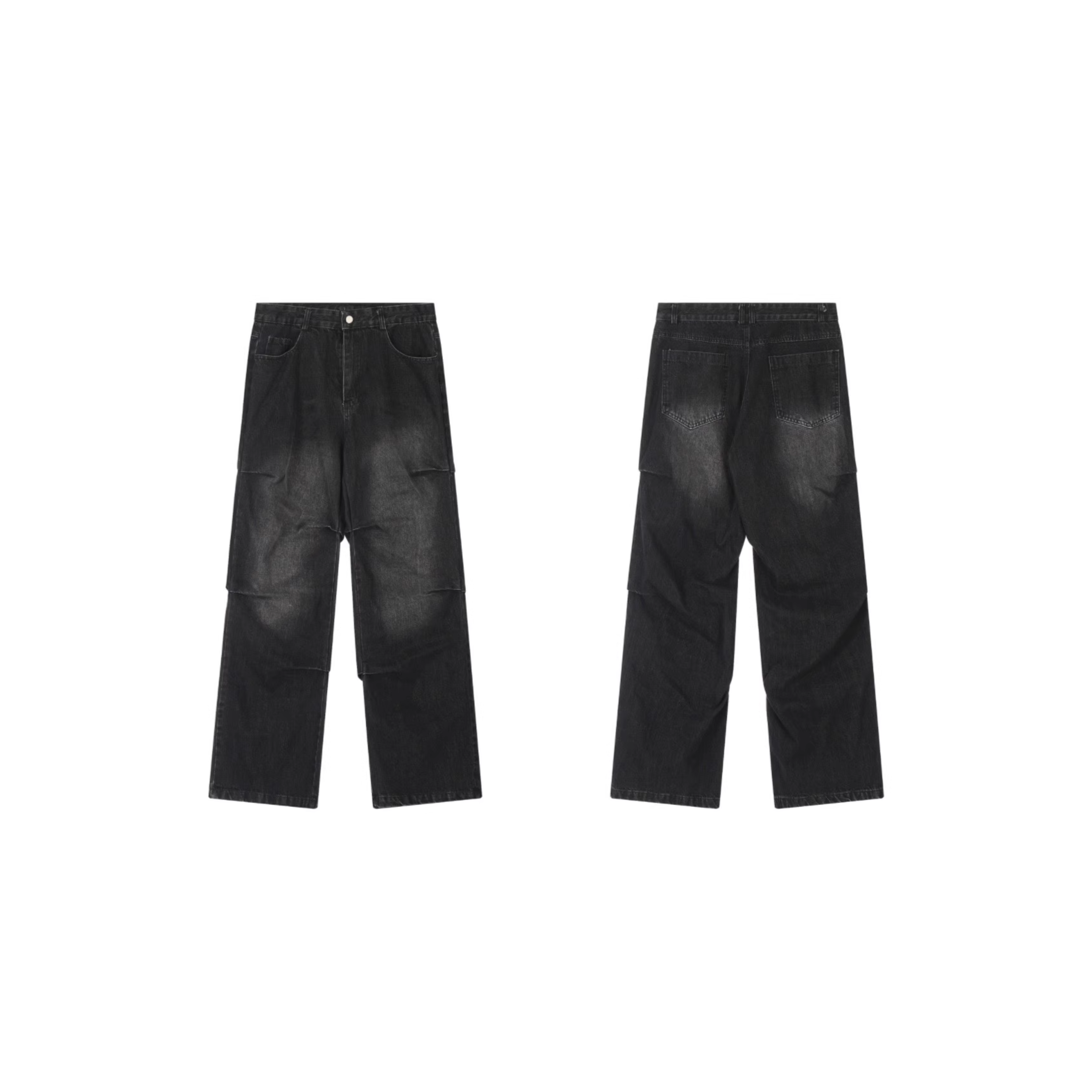 Distressed Black Loose Denim Pants