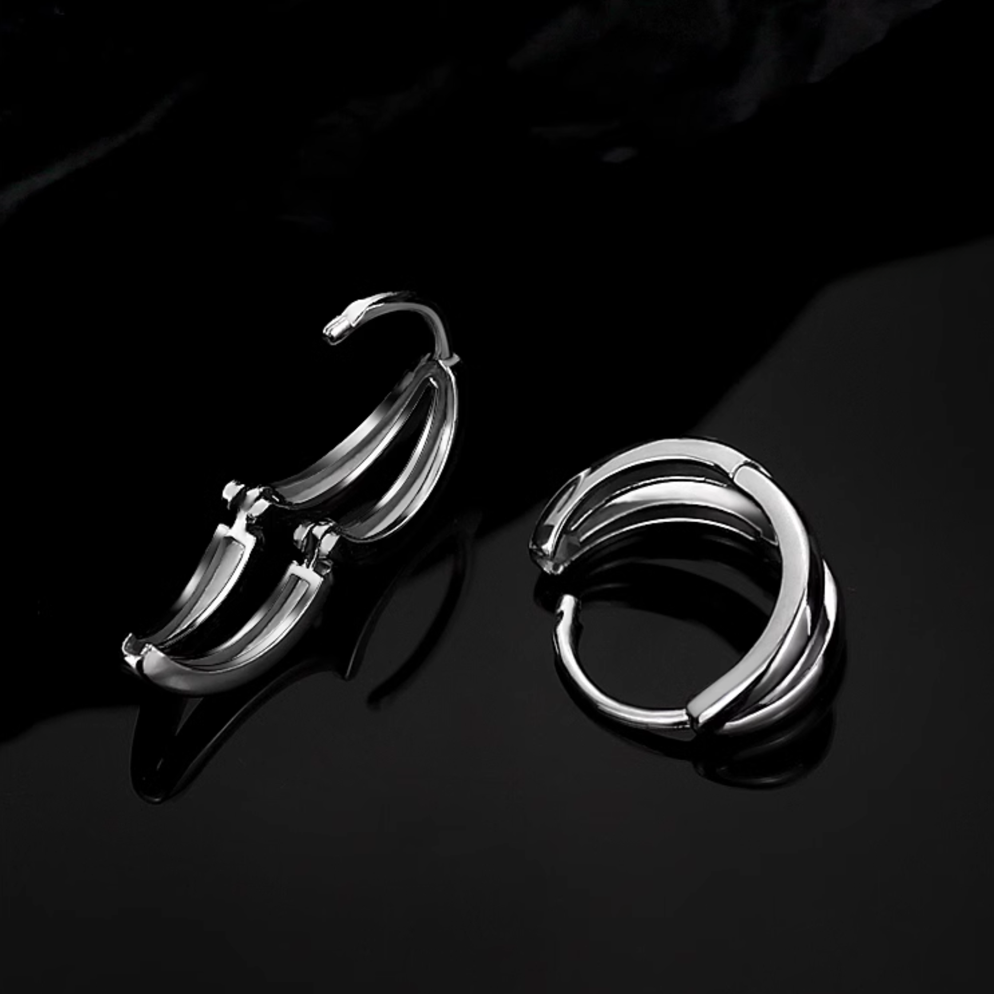 S925 DOUBLE RING PIERCE