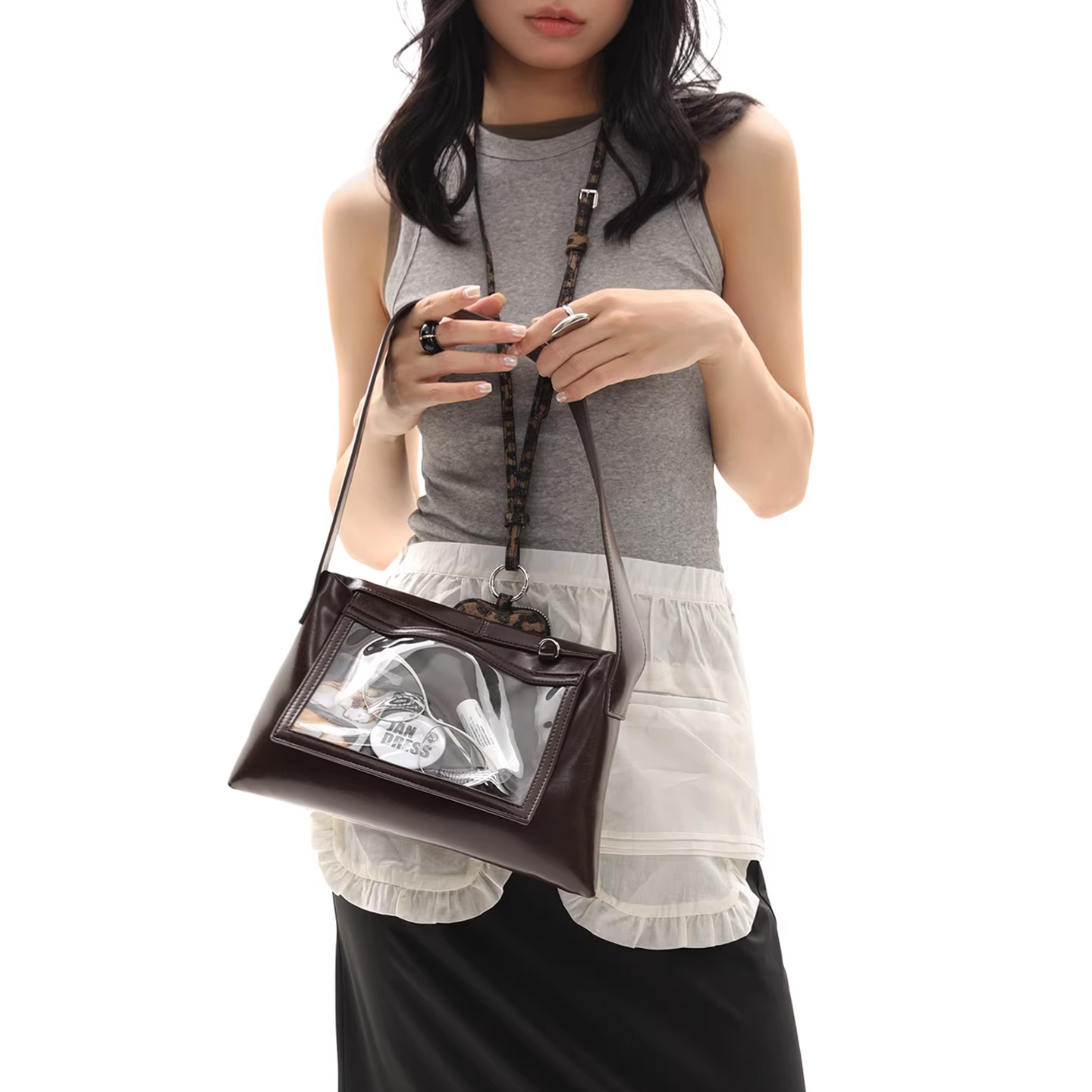 CLEAR POCKET SHOULDER BAG
