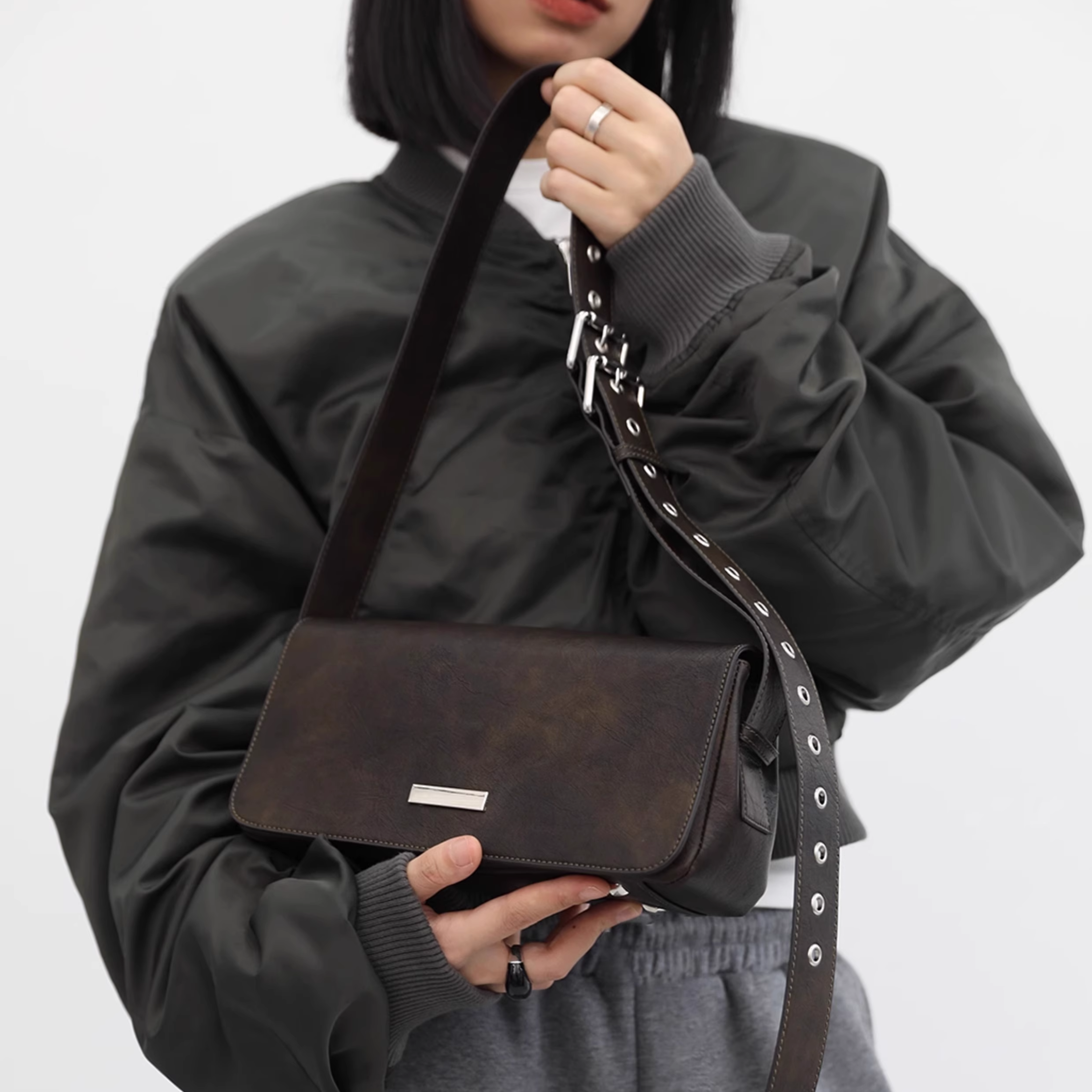 Y2K BELT SQUARE BAG