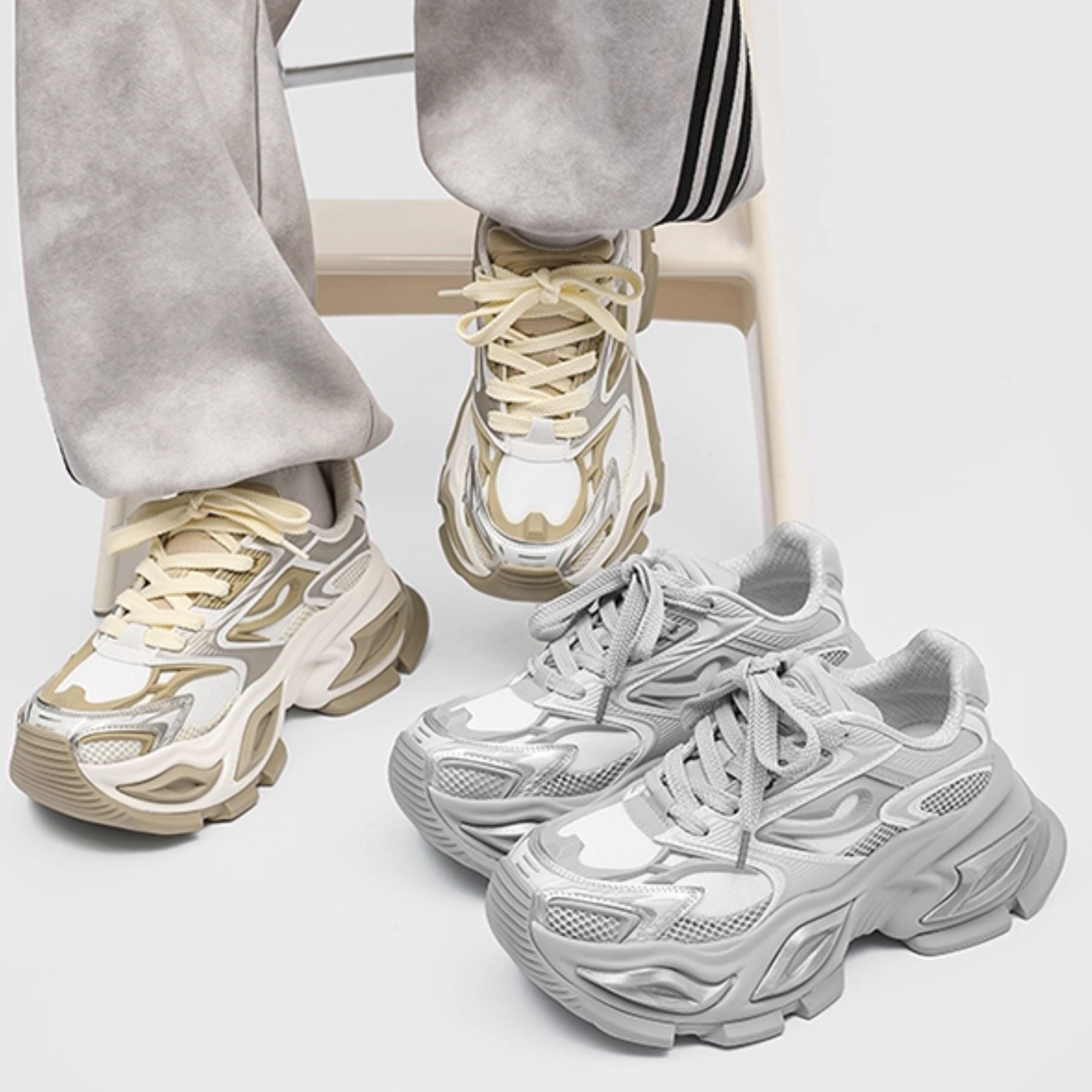 NEO WAVE CHUNKY SNEAKERS / GREY×WHITE