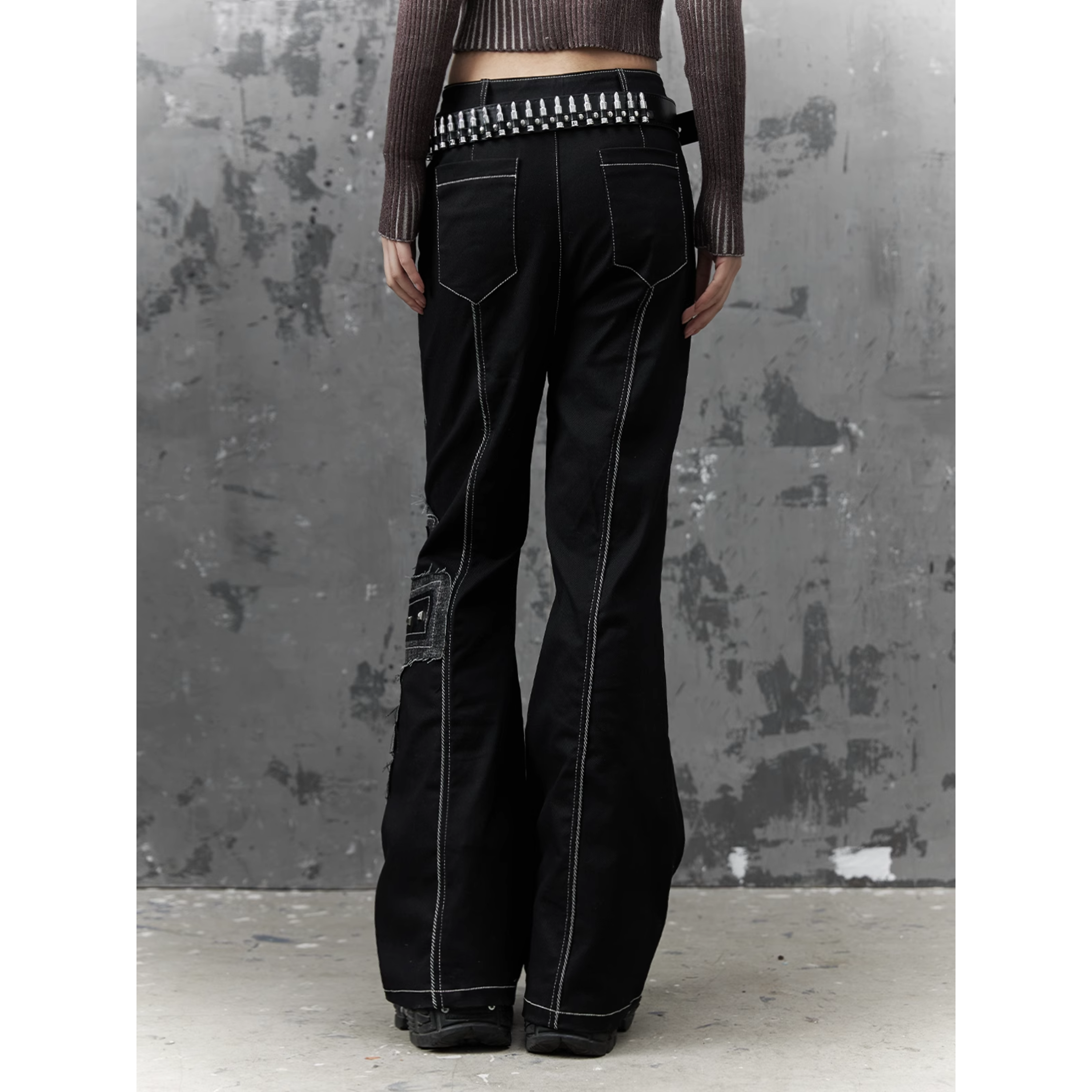 Studded Cross Patch Cargo Pants